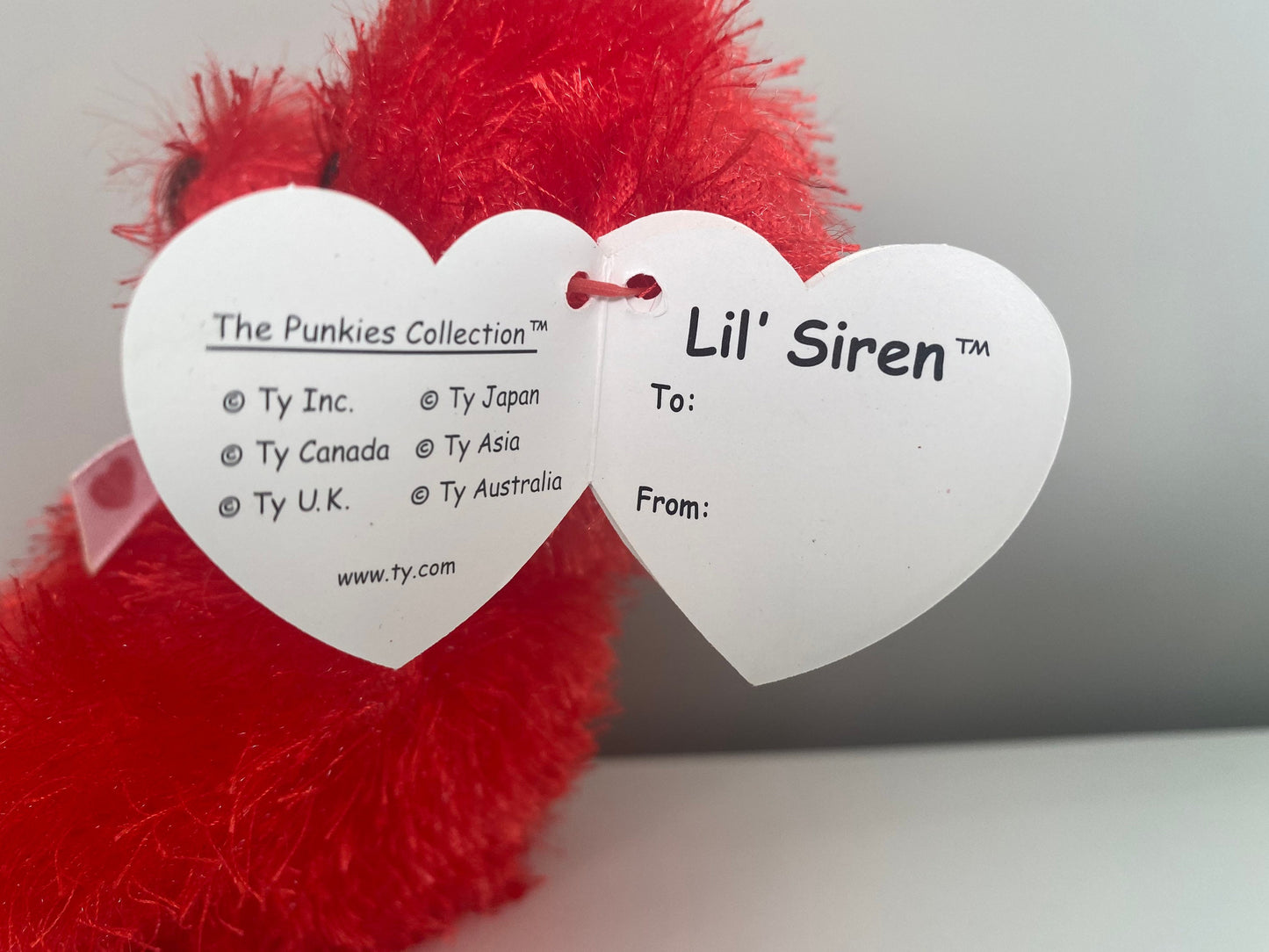 Ty Punkies Collection “Lil’ Siren” the Red Bear (7.5 inch)