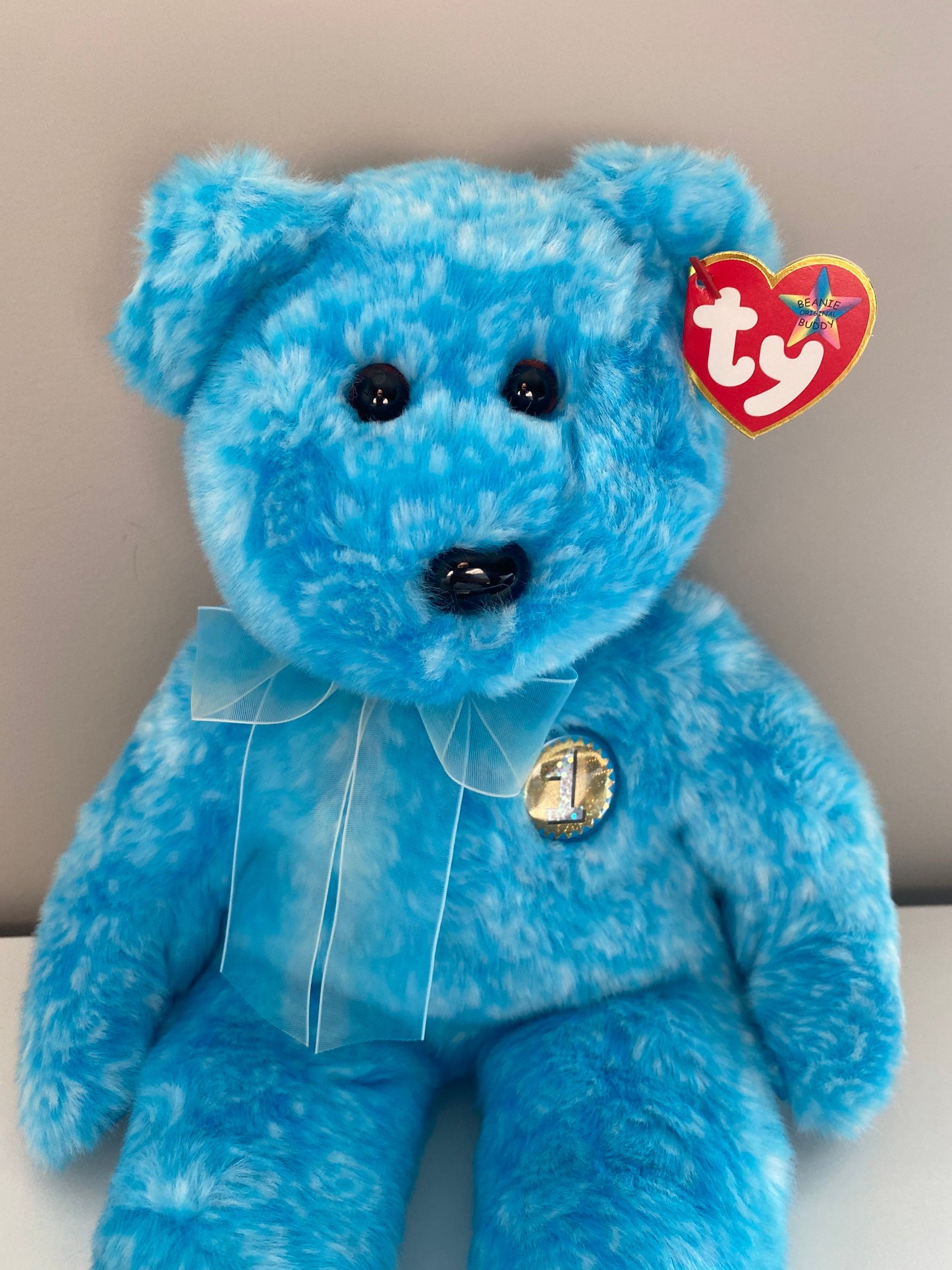 Ty Beanie Buddy “Classy” the Blue Bear - People’s Beanie (14 inch)