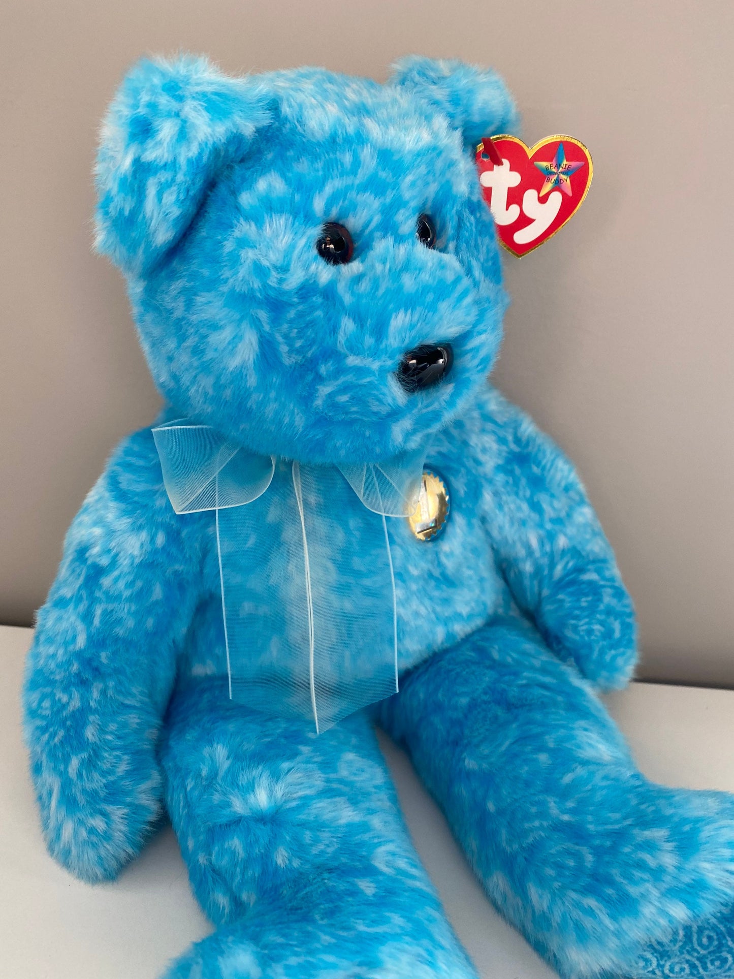 Ty Beanie Buddy “Classy” the Blue Bear - People’s Beanie (14 inch)
