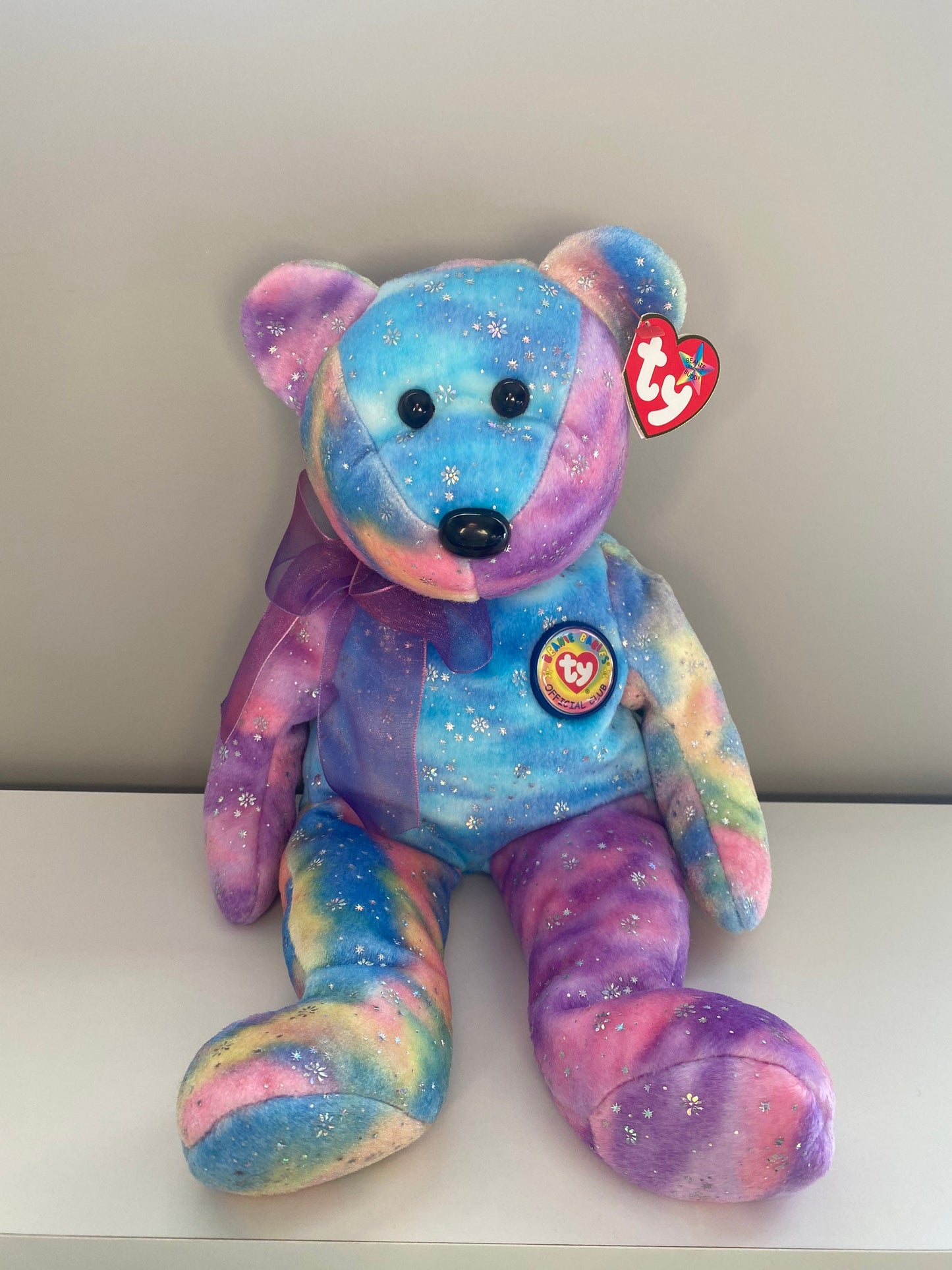 Ty Beanie Buddy “Clubby VI” the Rainbow Bear (14 inch)