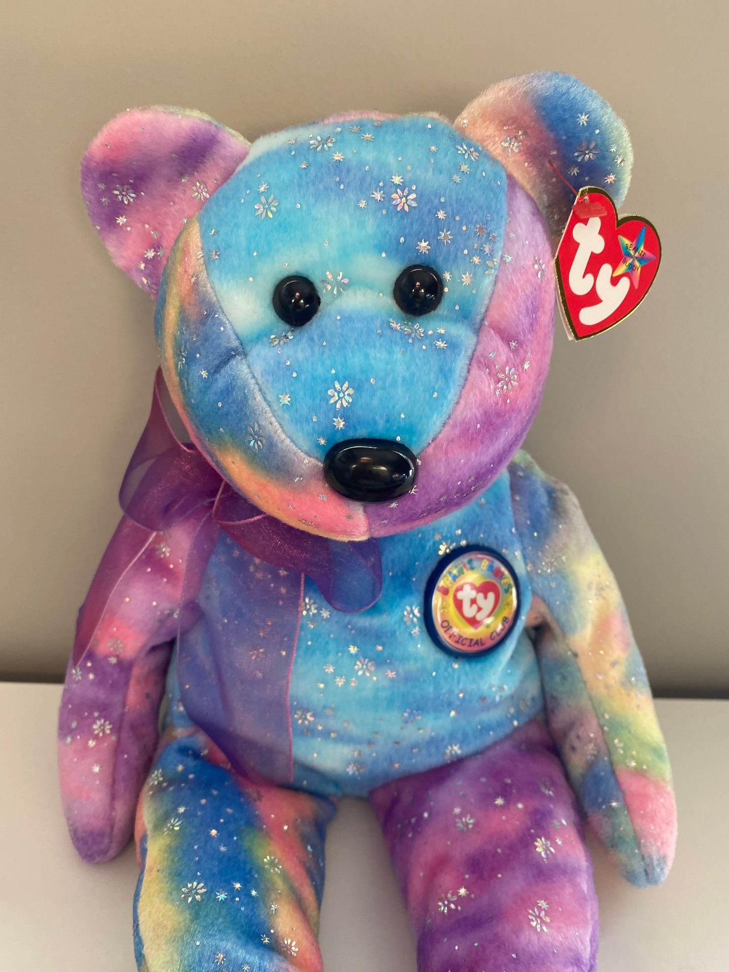 Ty Beanie Buddy “Clubby VI” the Rainbow Bear (14 inch)