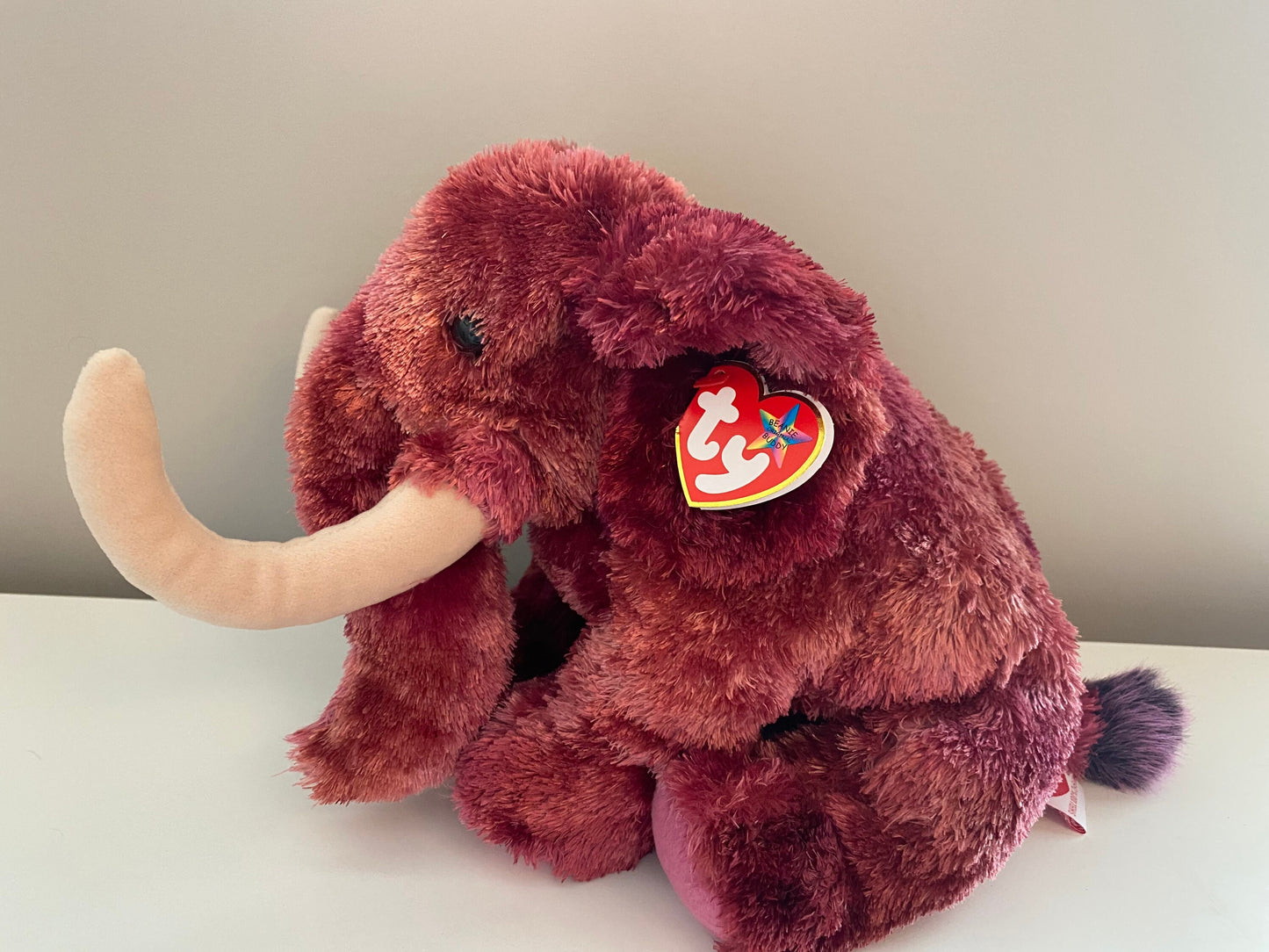 Ty Beanie Buddy “Colosso” the Magenta Woolly Mammoth (12 inch)