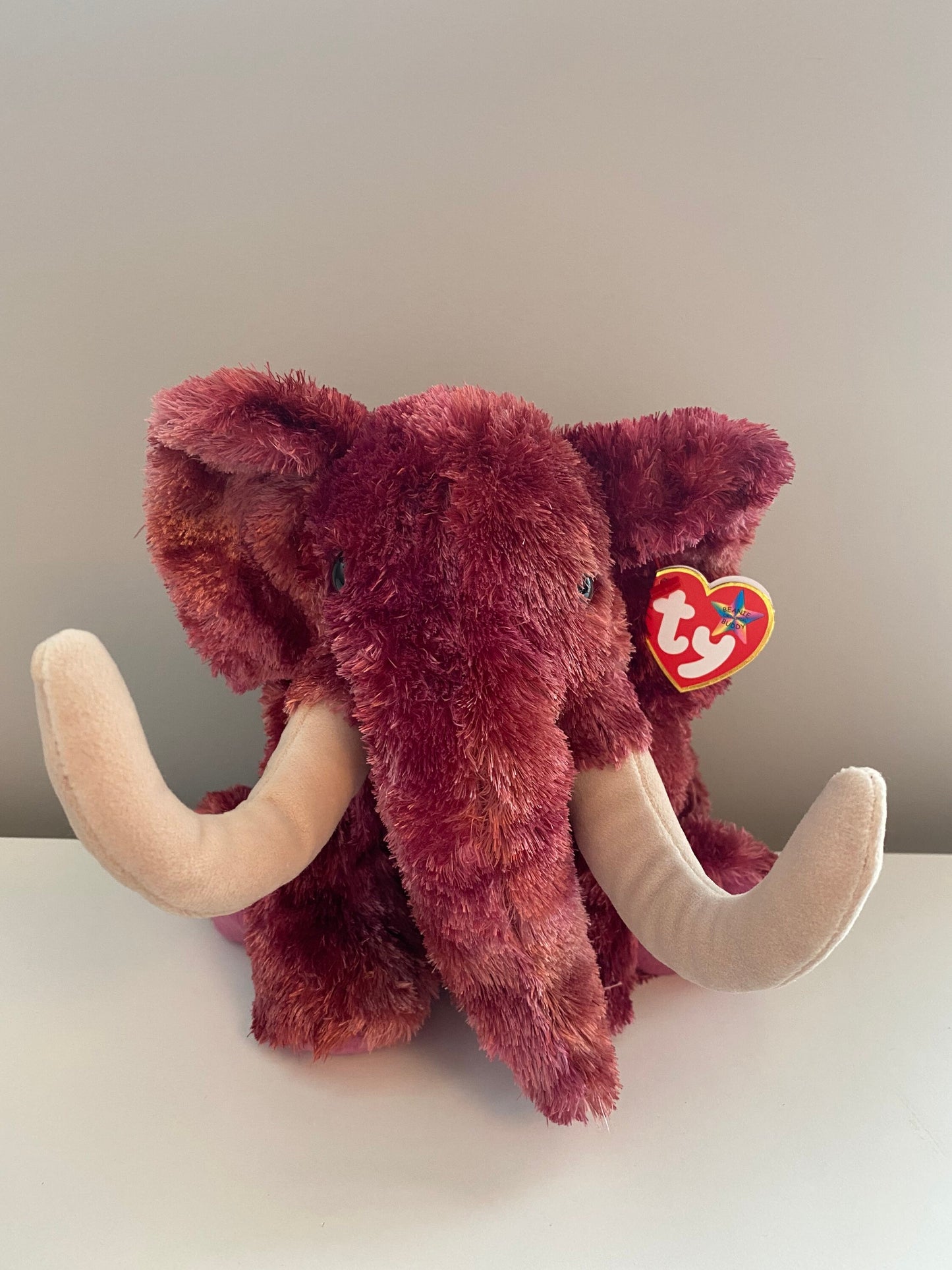 Ty Beanie Buddy “Colosso” the Magenta Woolly Mammoth (12 inch)