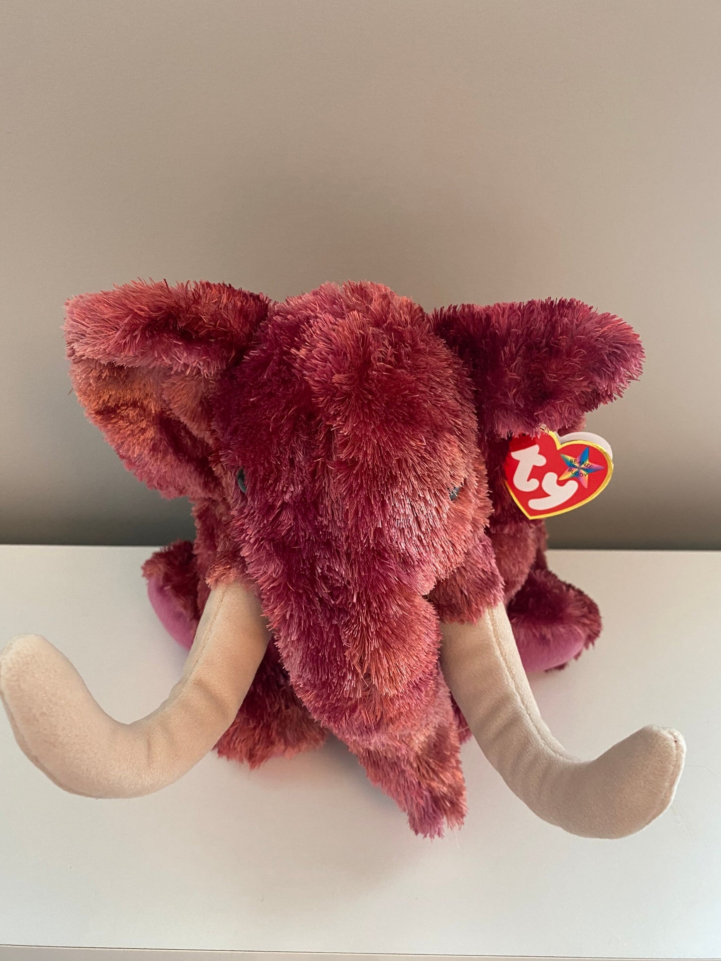 Ty Beanie Buddy “Colosso” the Magenta Woolly Mammoth (12 inch)
