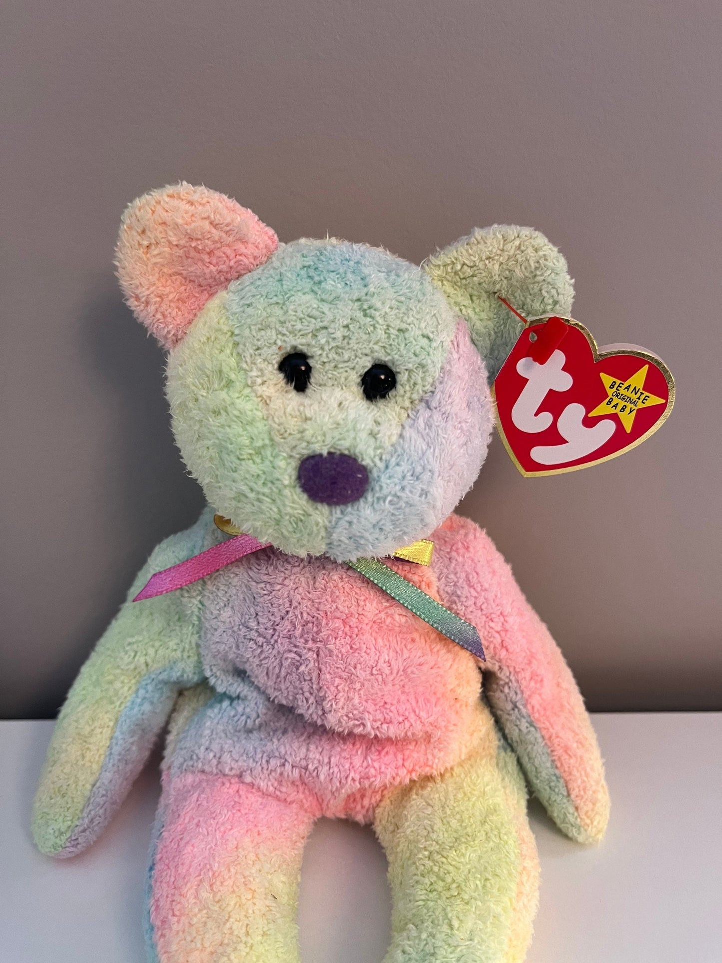 Ty Beanie Baby “Groovy” the Tie Dye Bear Plush - Colours Vary! (8.5 inch)