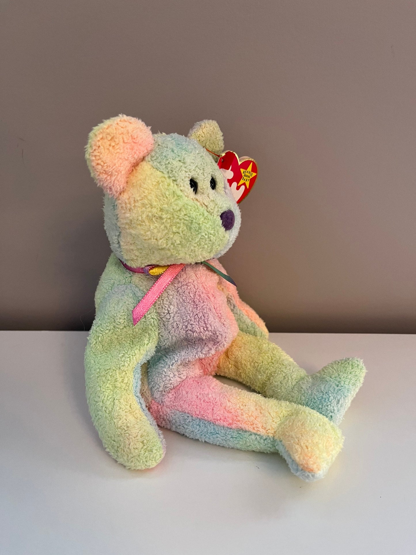 Ty Beanie Baby “Groovy” the Tie Dye Bear Plush - Colours Vary! (8.5 inch)