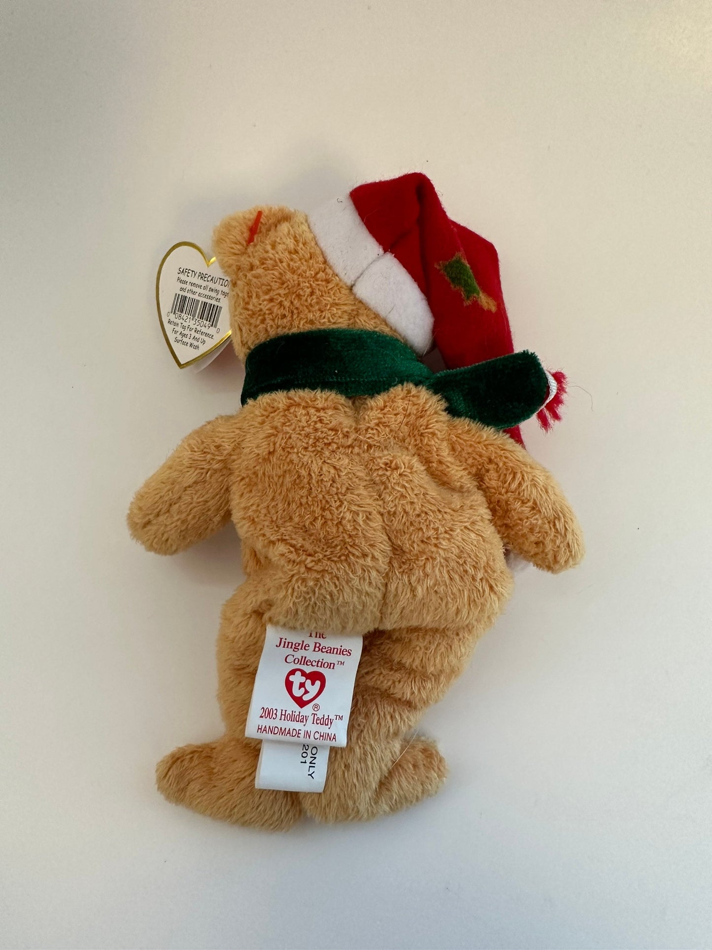 Ty Jingle Beanie “2003 Holiday Teddy” the Bear - Tree Ornament (4 inch)