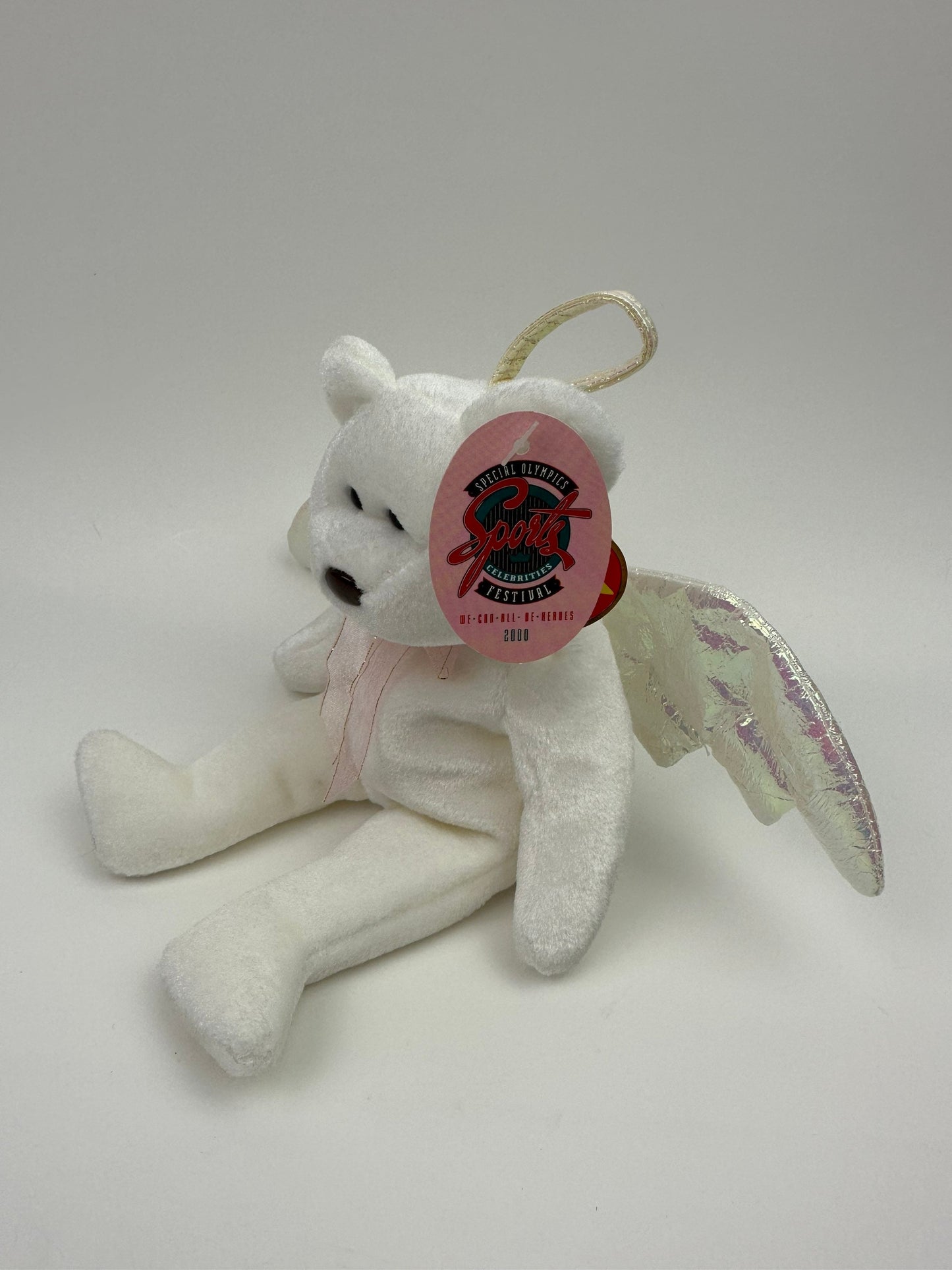 Ty Beanie Baby “Halo” the Angel Bear with Iridescent Wings - Special Olympics Version & Canadian Tush Tag! *Rare* (8.5 inch)