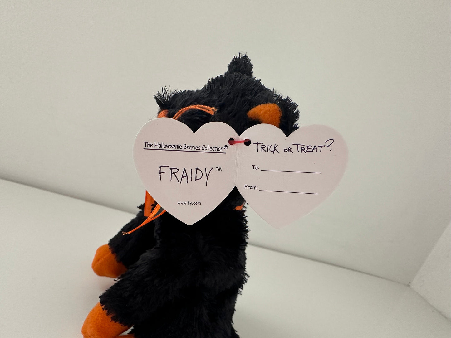 Ty Halloweenie Beanie “Fraidy” the Black Cat - Teenie Beanie! (3 inch)