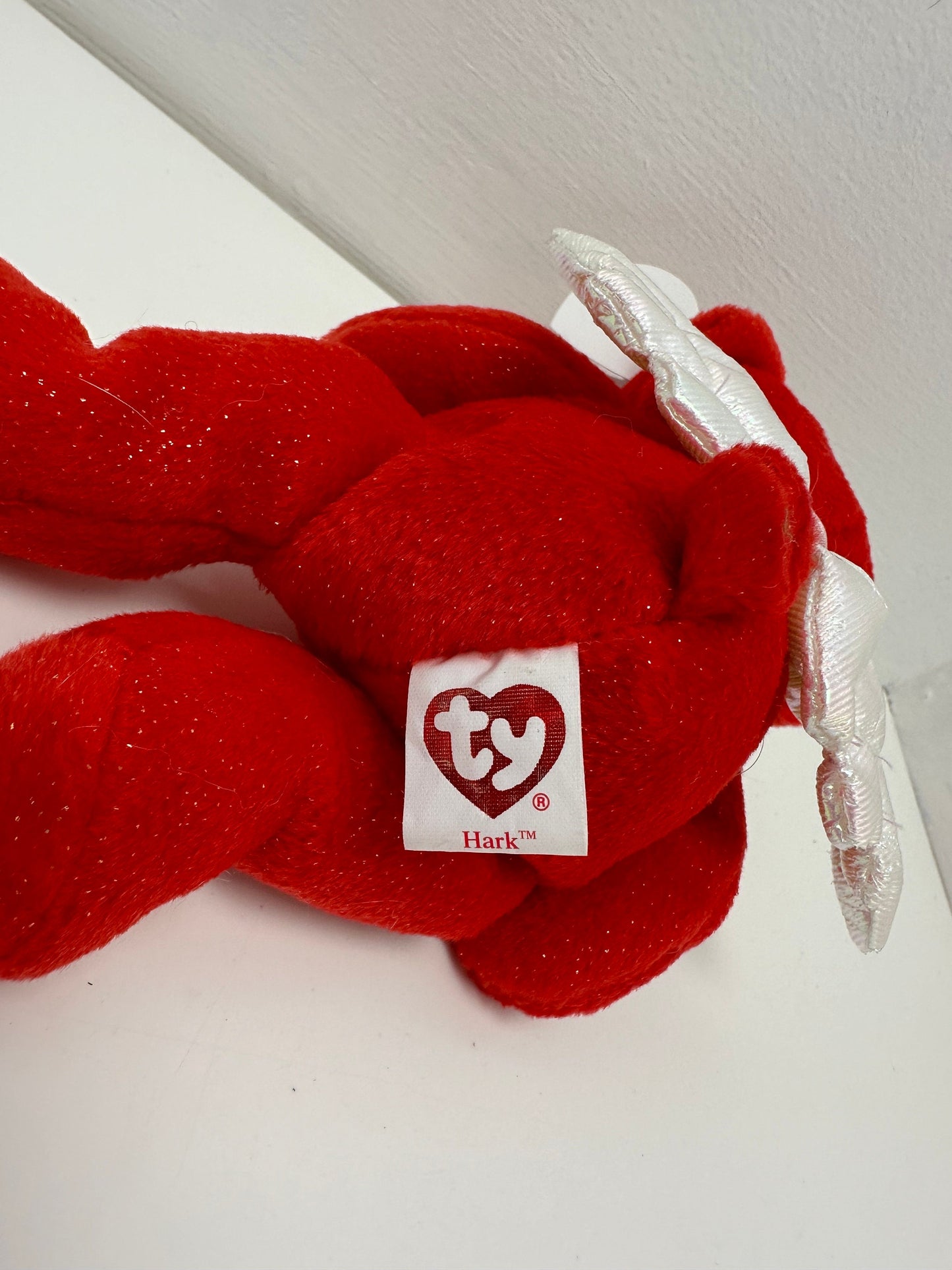 Ty Beanie Baby “Hark” the Angel Bear with iridescent wings - Red Version (6 inch)
