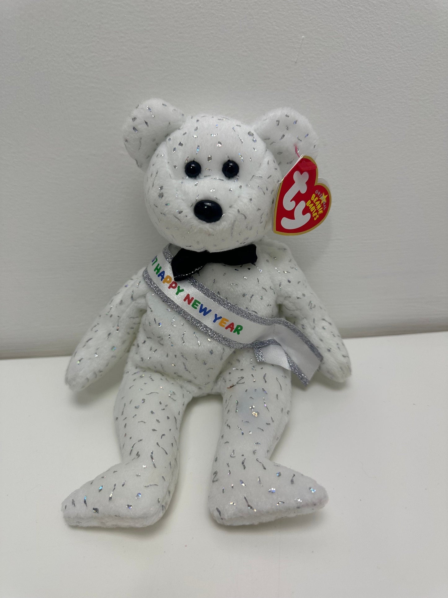 Ty Beanie Baby New Years Bear Wearing Happy New Year Banner (8.5 inch)