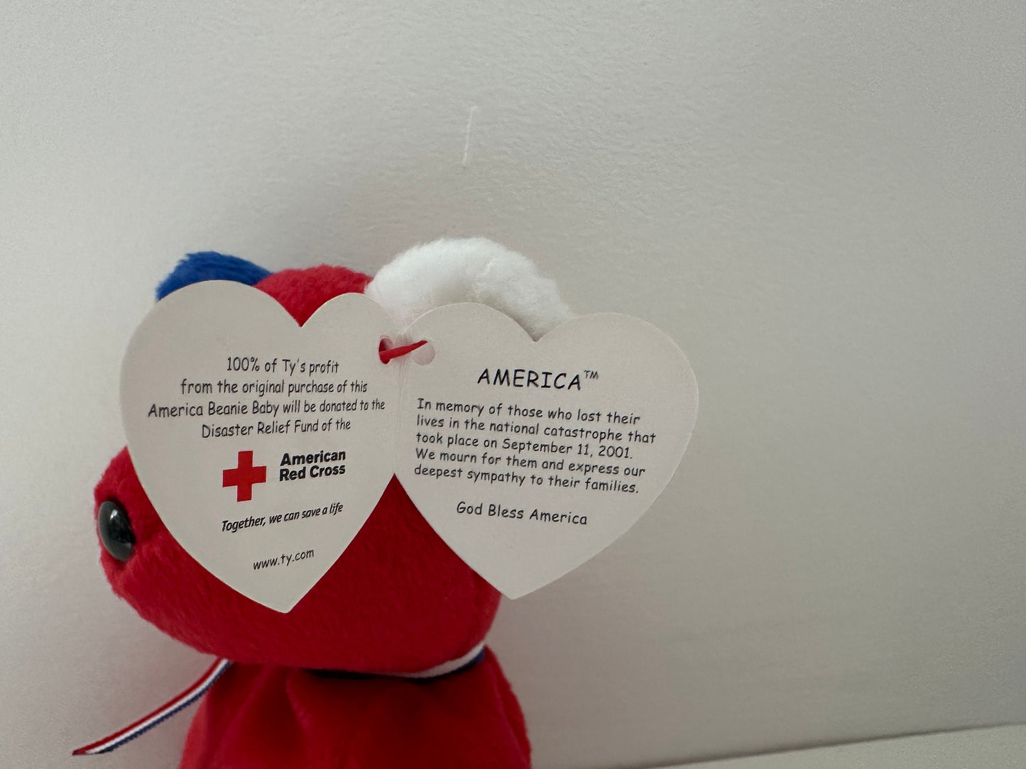 Ty Beanie Baby “America” the Red Patriotic Bear (8.5 inch)
