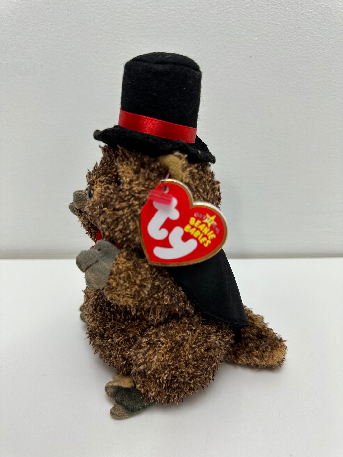 Ty Beanie Baby “Punxsutawney Phil” the Groundhog Day with Red Bow Tie (6.5 inch)