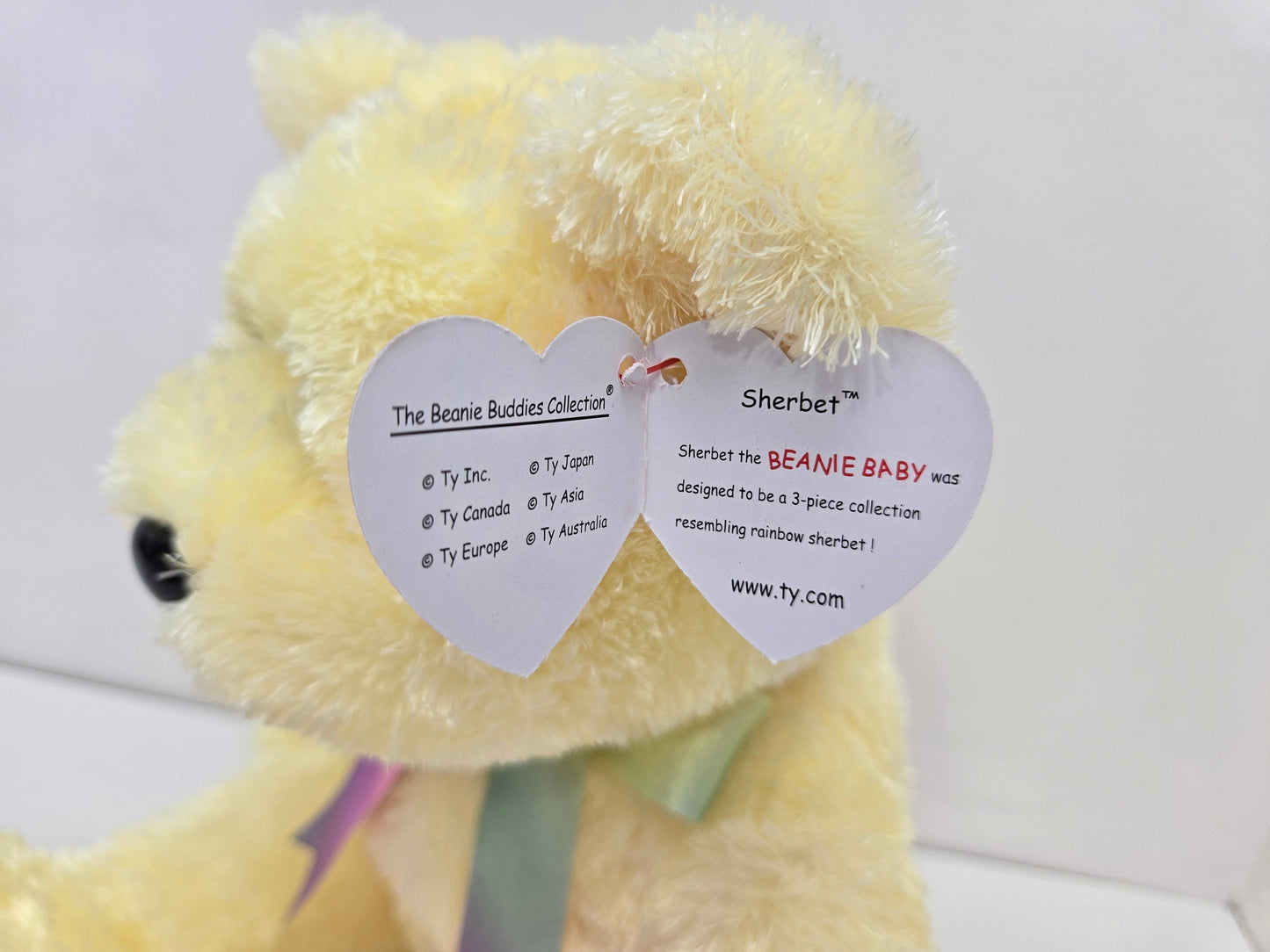 Ty Beanie Buddy “Sherbet” the Bear Yellow Version! (13.5 inch)