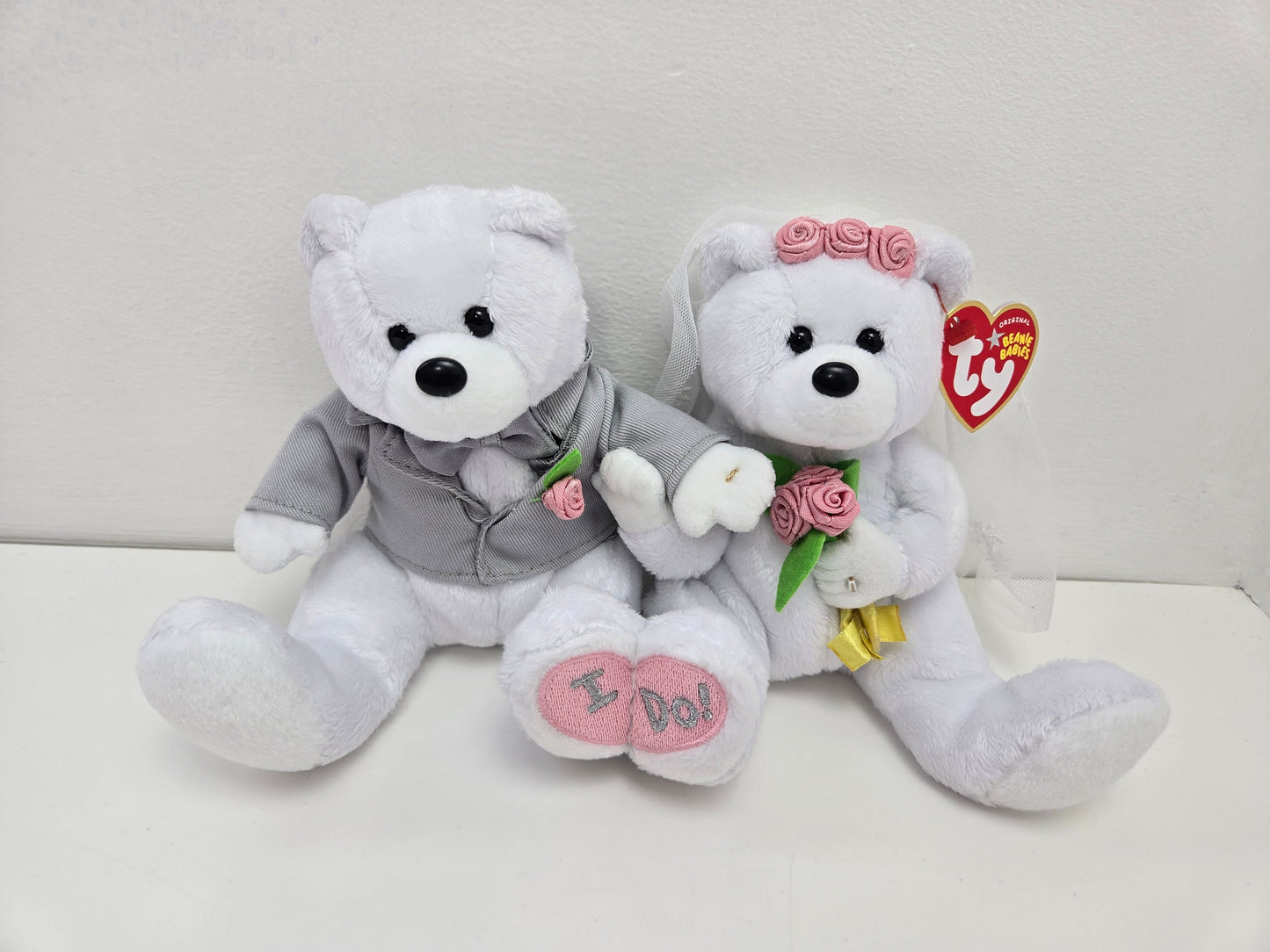 Ty Beanie Baby “We do” the Bride and Groom Wedding Bear Set (9 inch)
