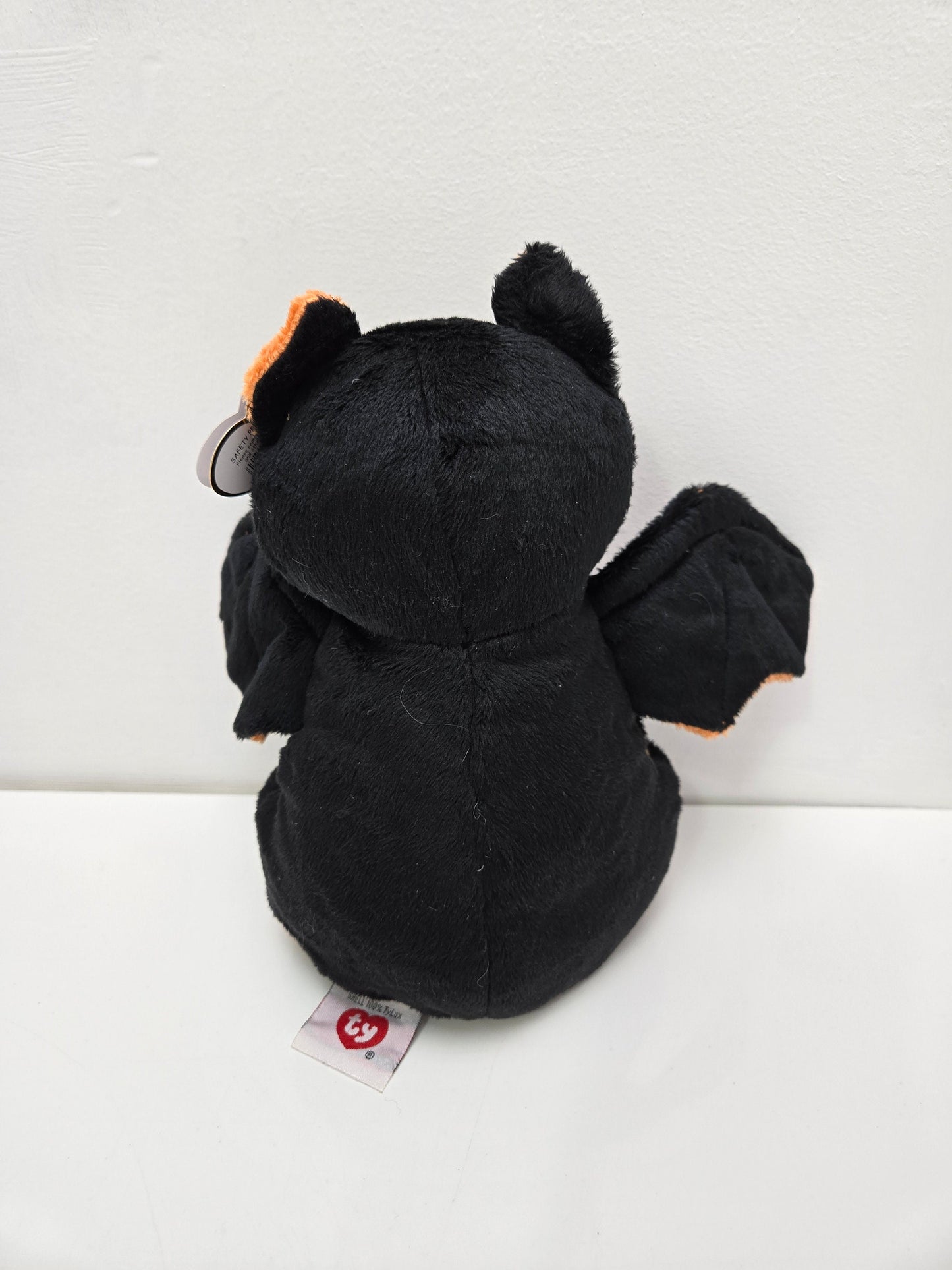 Ty Pluffies Collection “Moonstruck” the Black and Orange Halloween Bat (8.5 inch)