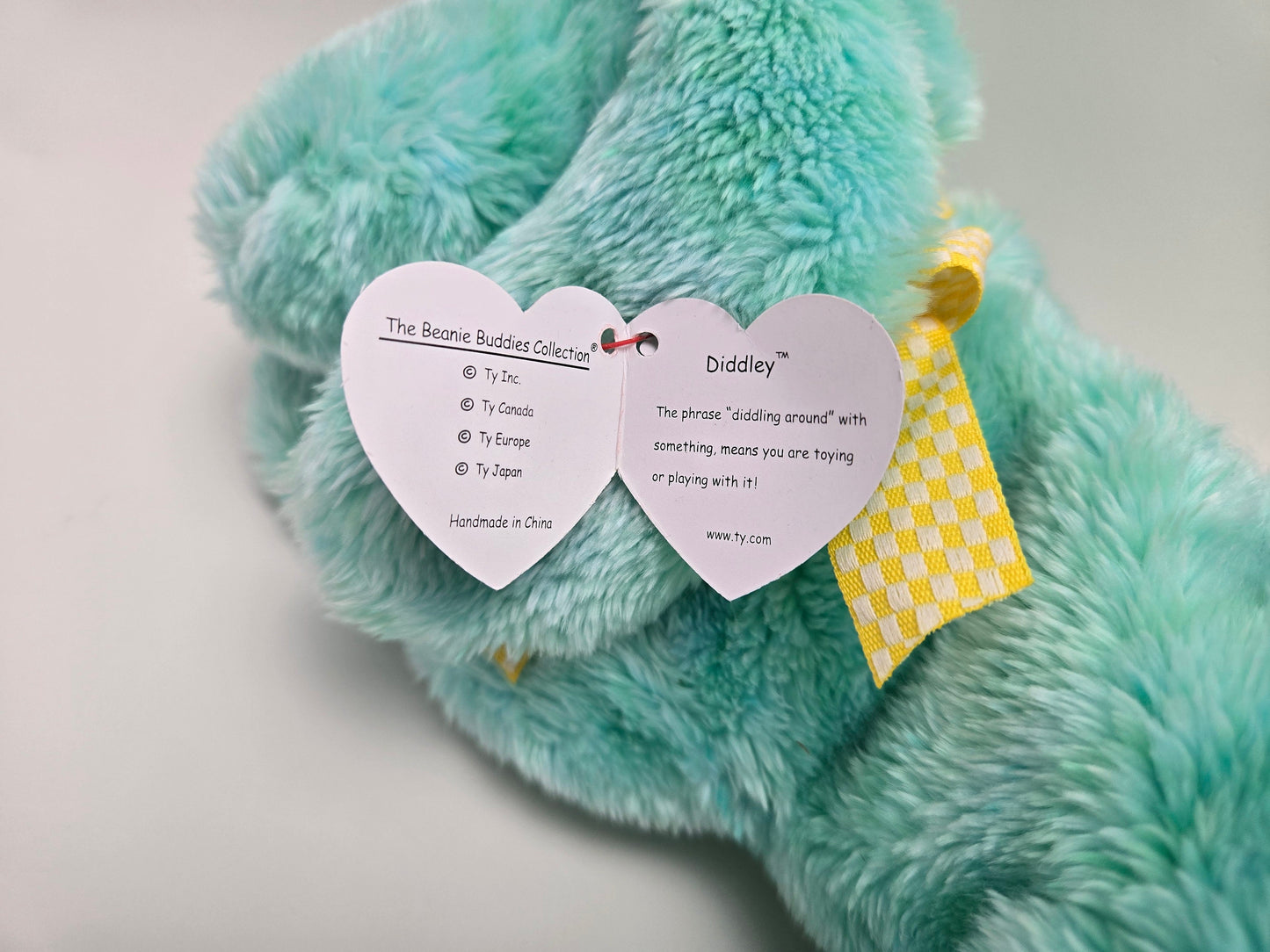 TY Beanie Buddy “Diddley” the Teal Dog Plush (12.5 inch)