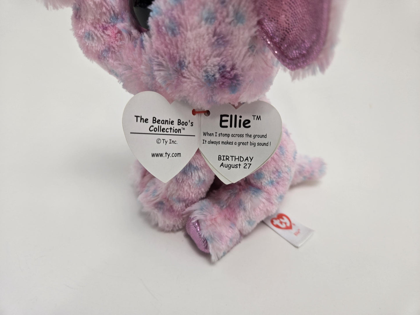 TY Beanie Boo “Ellie” the Adorable Pink Elephant - No Hang Tag (Larger 9 inch)