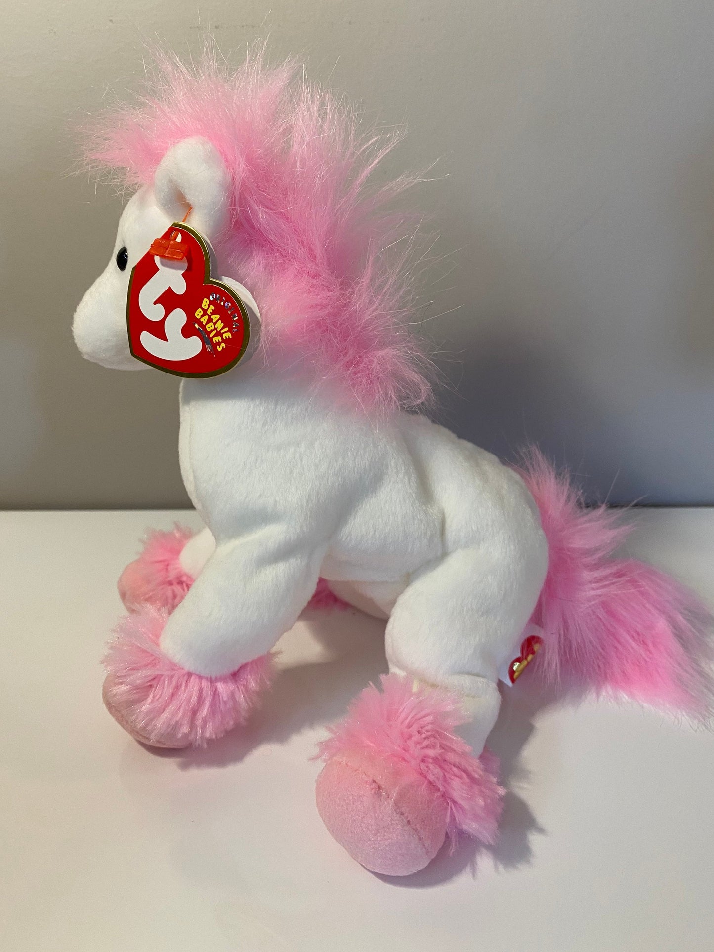 Ty Beanie Baby “Avalon” the white and pink horse! (8 inch)