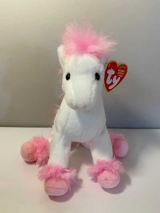 Ty Beanie Baby “Avalon” the white and pink horse! (8 inch)