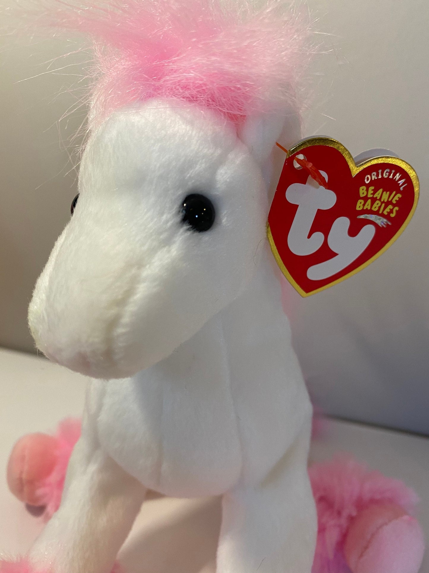 Ty Beanie Baby “Avalon” the white and pink horse! (8 inch)