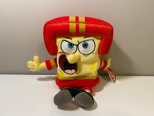 Ty Beanie Baby “SpongeBob QB” SpongeBob SquarePants Dressed in his Football Gear  (7 inch)