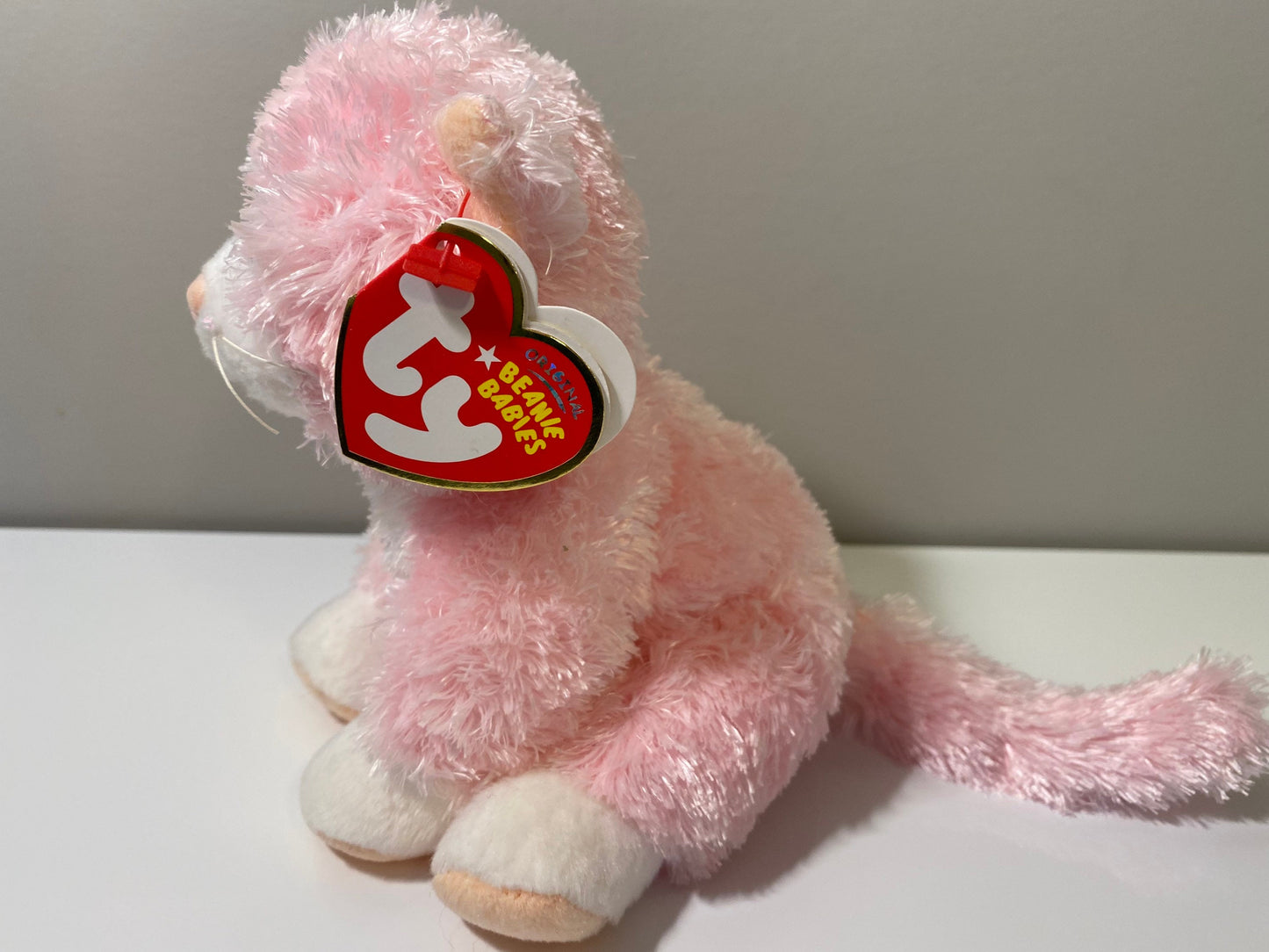 Ty Beanie Baby “Curtsy” the Pink and White Cat  *Rare* (5.5 inch)