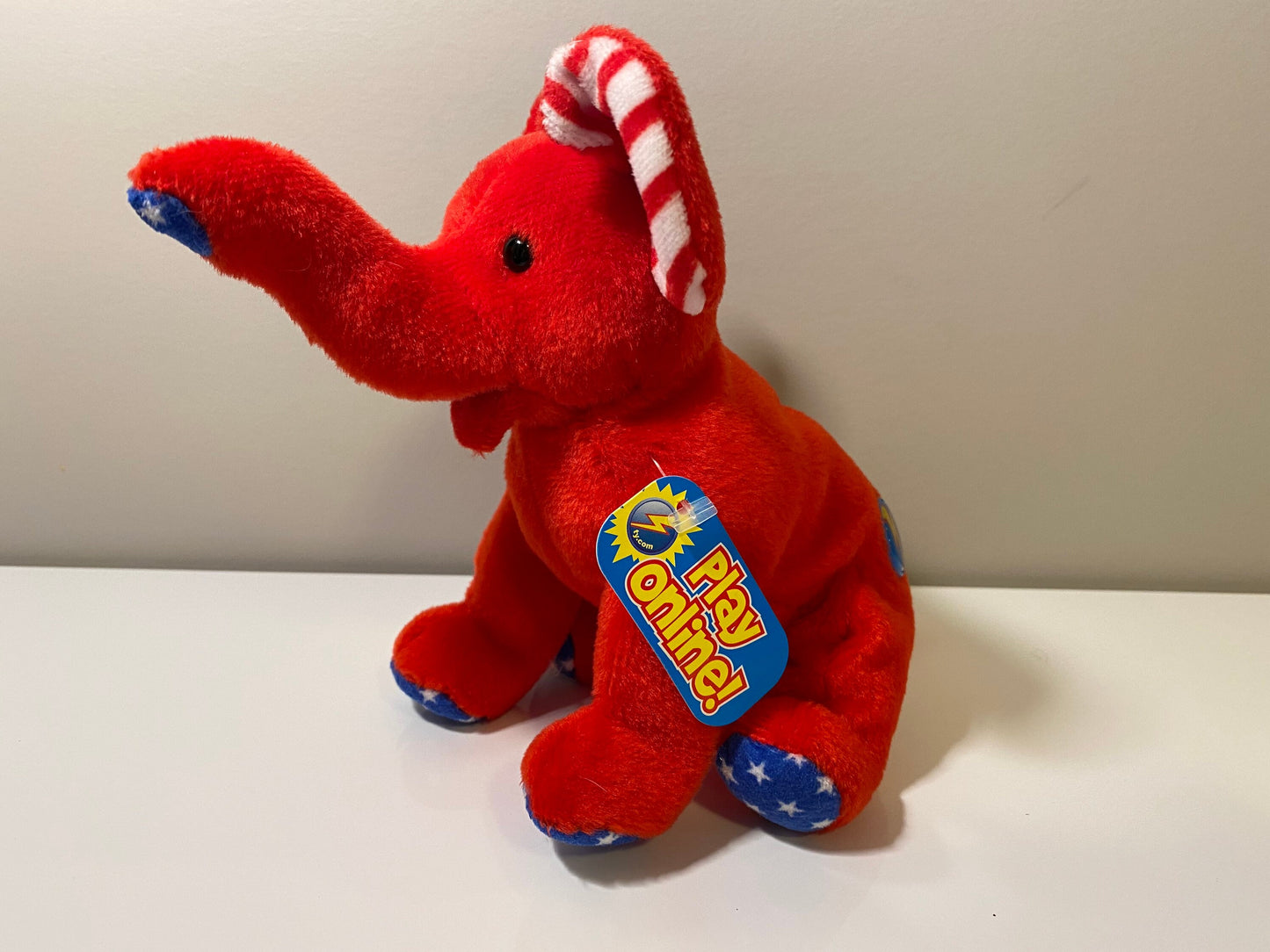 TY Beanie Baby 2.0 “Righty” the Red Patriotic Elephant *Rare* (6 inch)