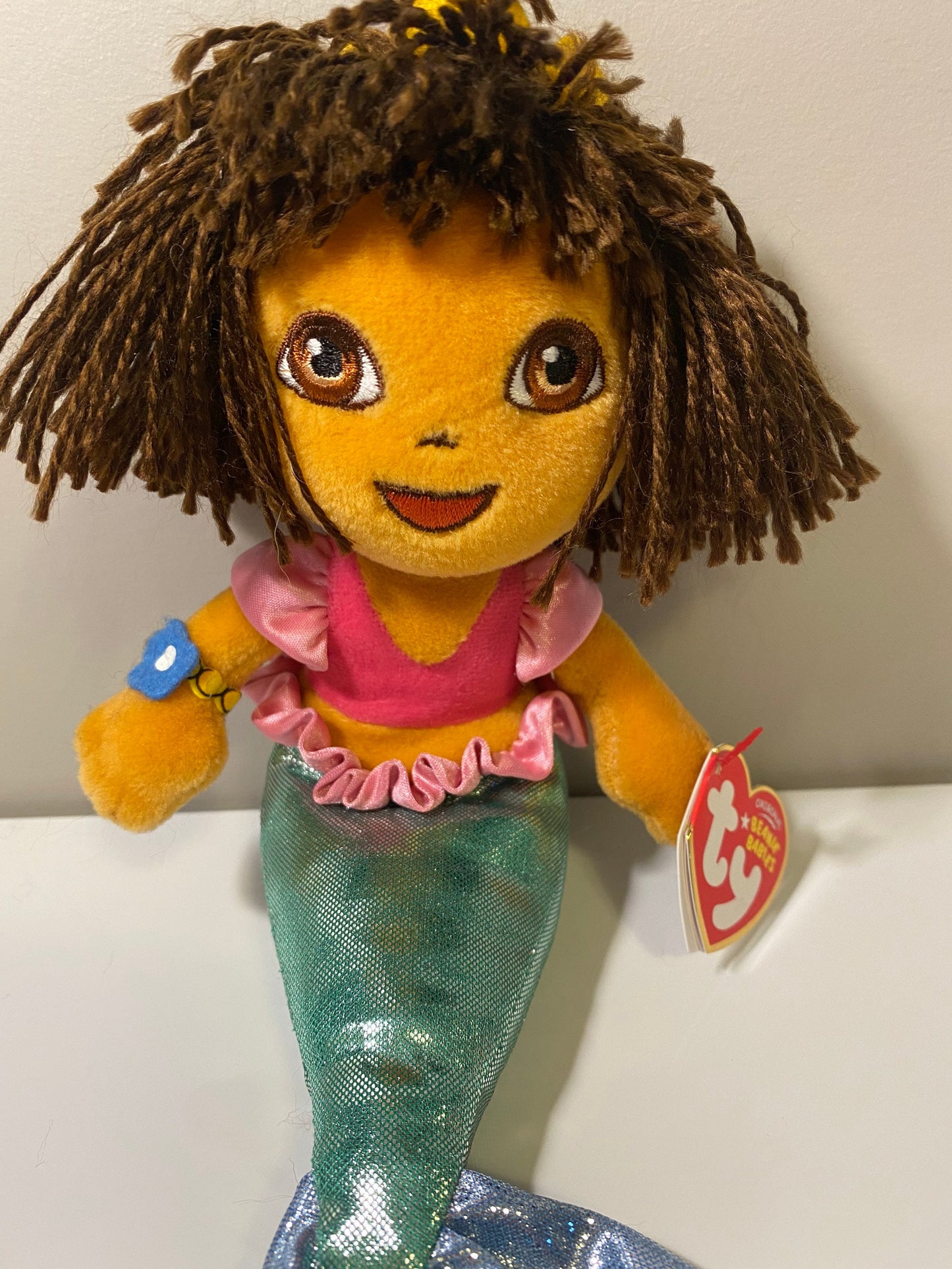 Ty Beanie Baby “Dora” the Dora the Explorer Doll  - Mermaid Edition (8 inch)