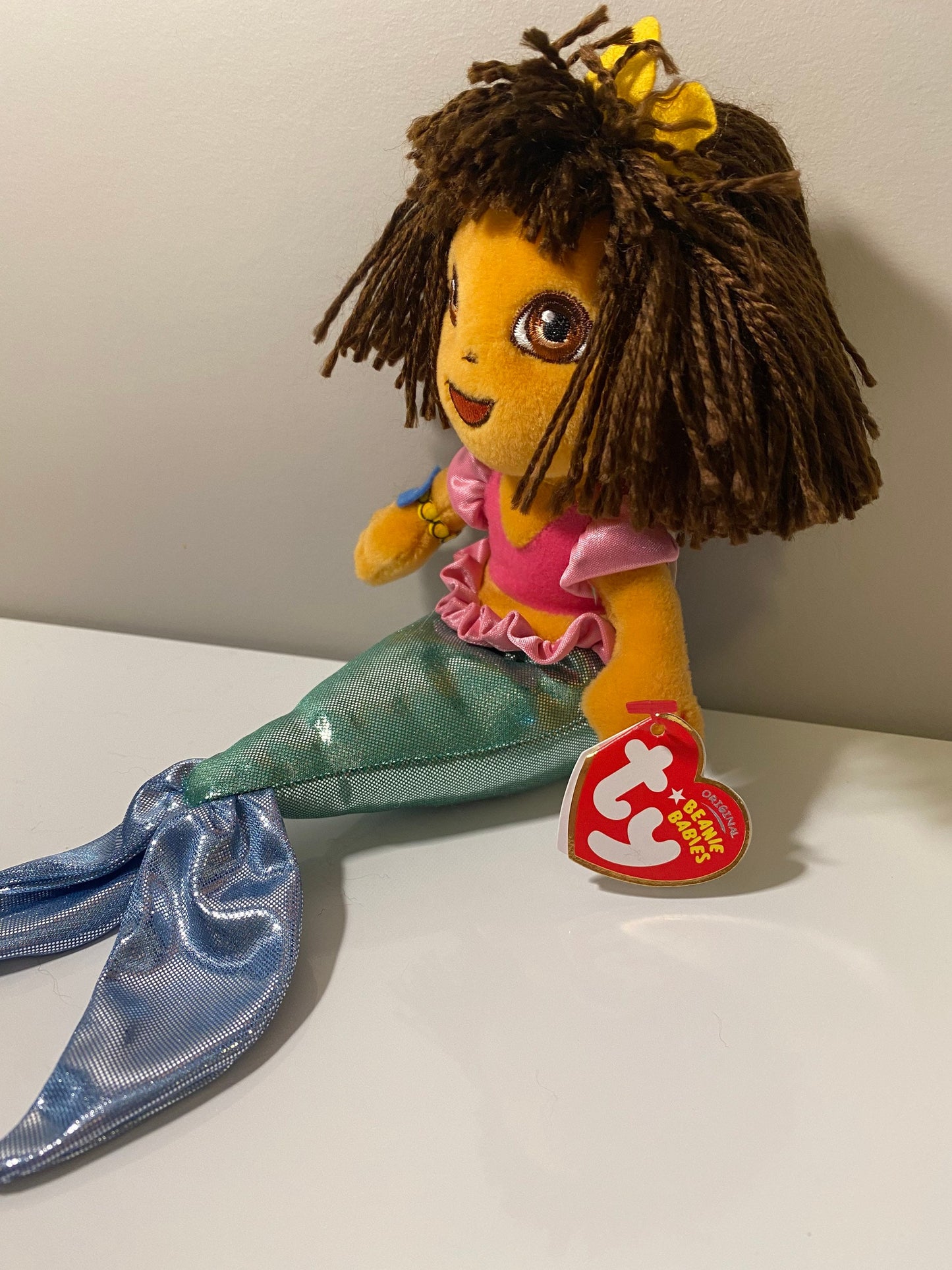 Ty Beanie Baby “Dora” the Dora the Explorer Doll  - Mermaid Edition (8 inch)