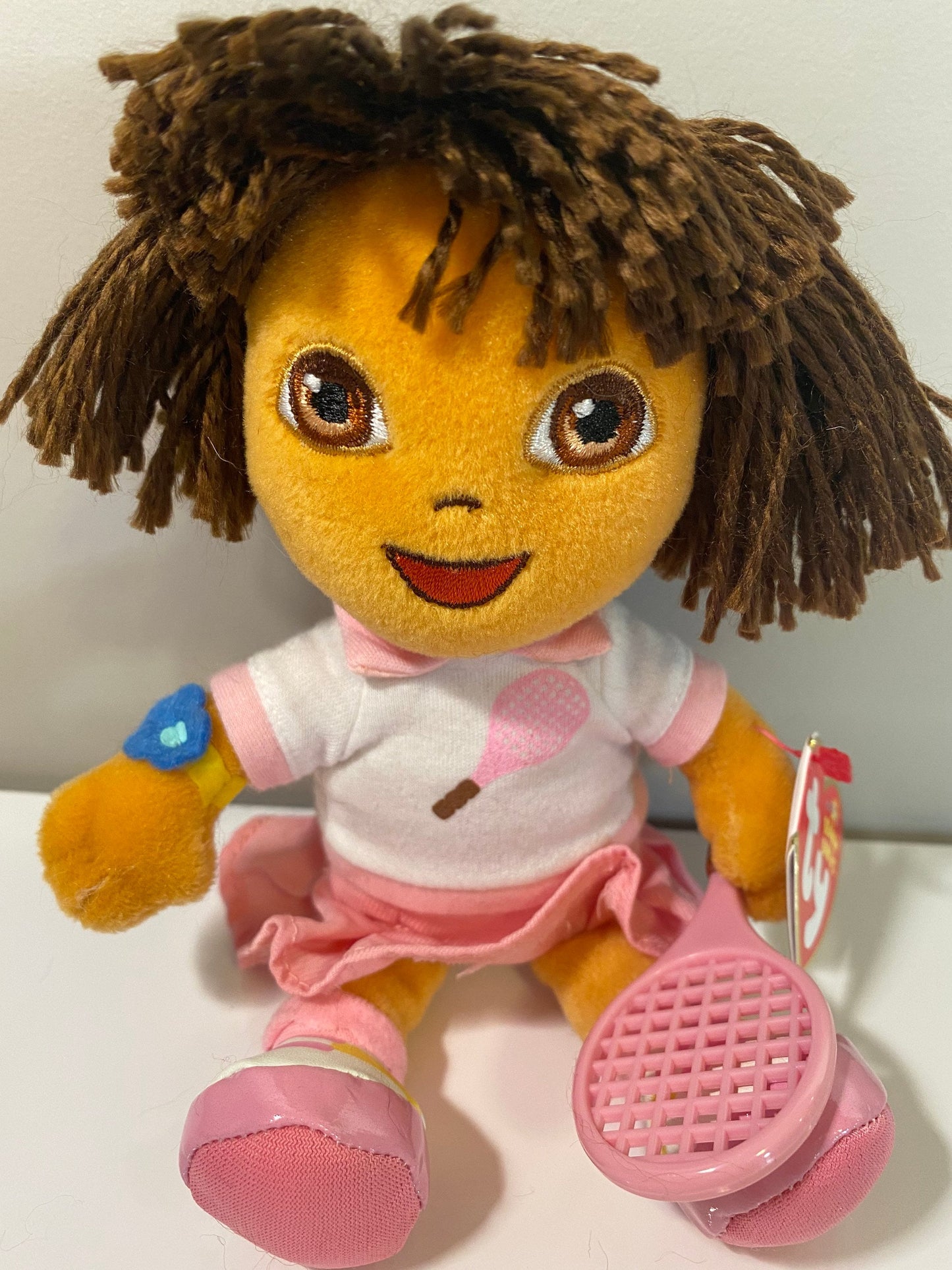 Ty Beanie Baby “Dora Del Tenis” the Dora the Explorer Doll  - Tennis Edition! (7.5 inch)