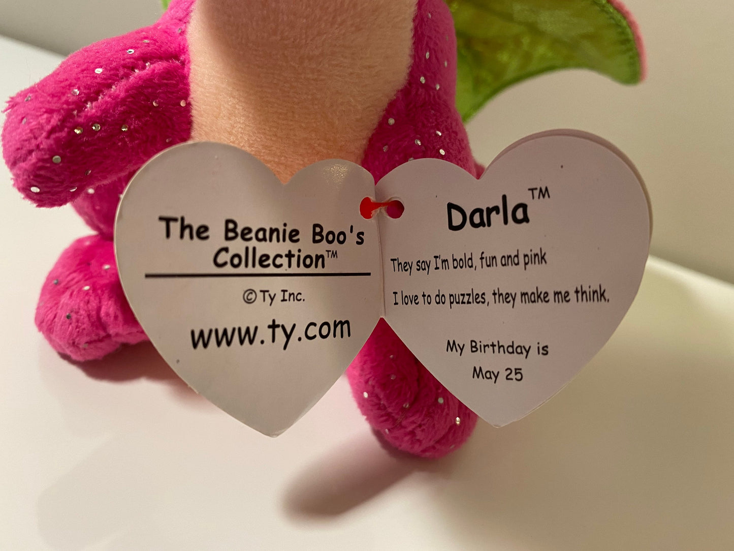 TY Beanie Boo “Darla” the Pink Dragon! (6 inch)