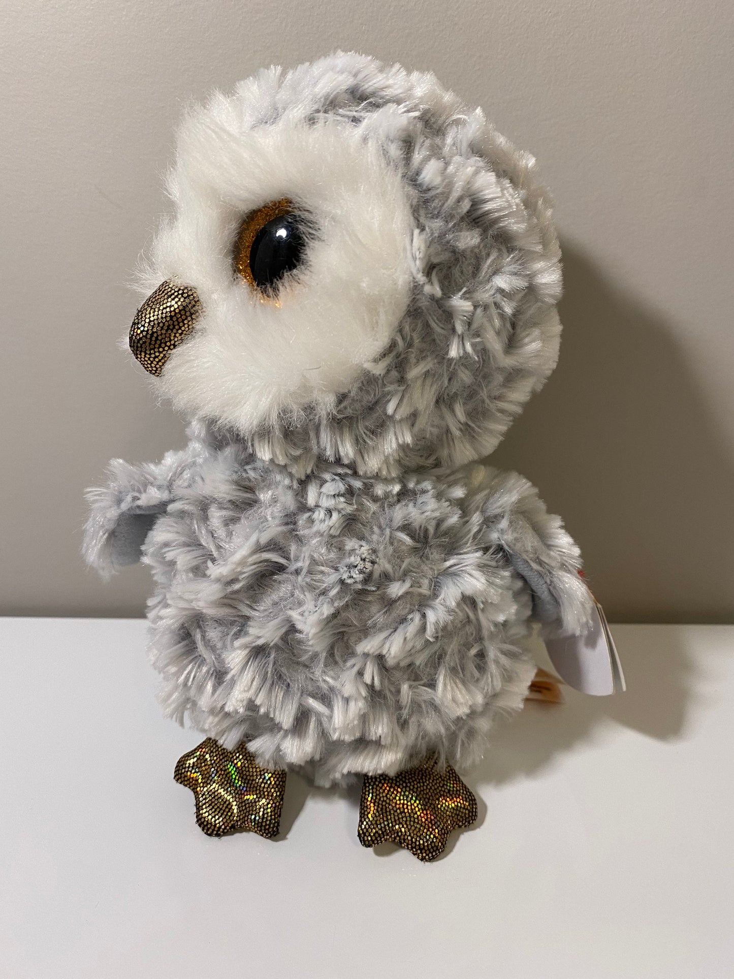 Ty Beanie Boo “Owlette” the Owl with Gold Glitter Eyes! (6 inch)