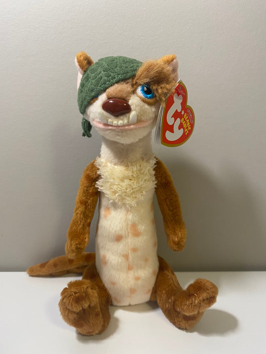 Ty Beanie Baby “Buck” the One Eyed Weasal - Ice Age 3 Movie *Rare* (7 inch)