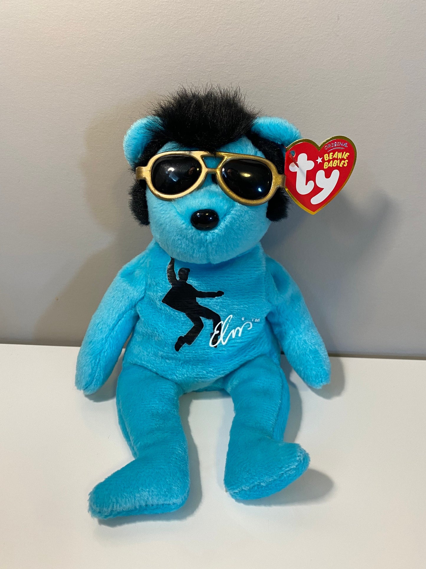 Ty Beanie Baby “Blue Beanie Shoes” the Elvis Presley Bear (8.5 inch)