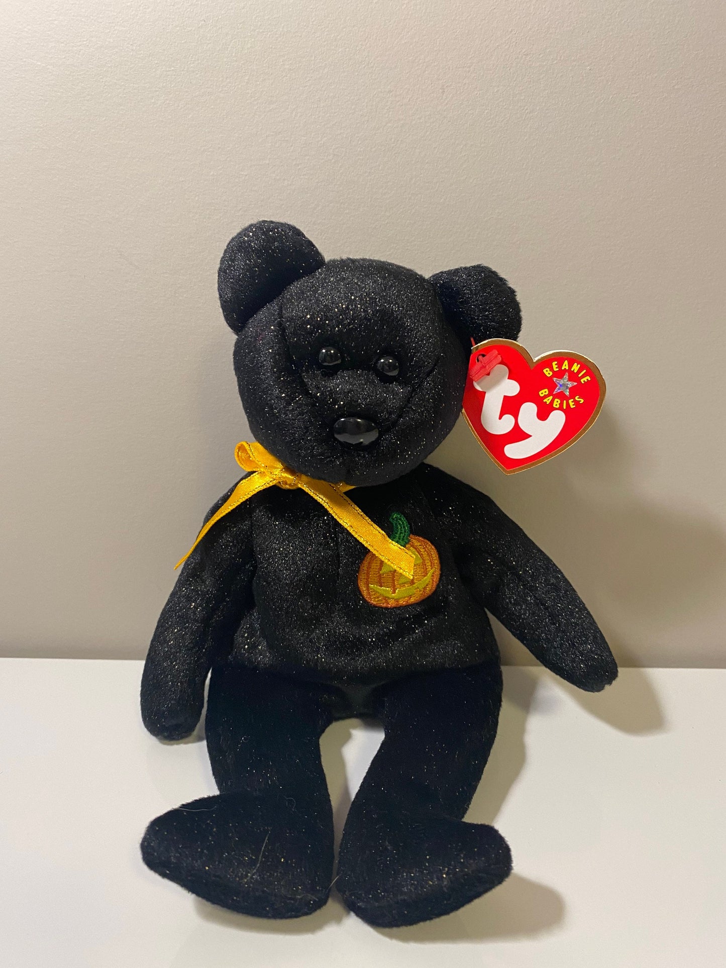 Ty Beanie Baby “Haunt” the Bear with Pumpkin on Chest (8.5 inch)