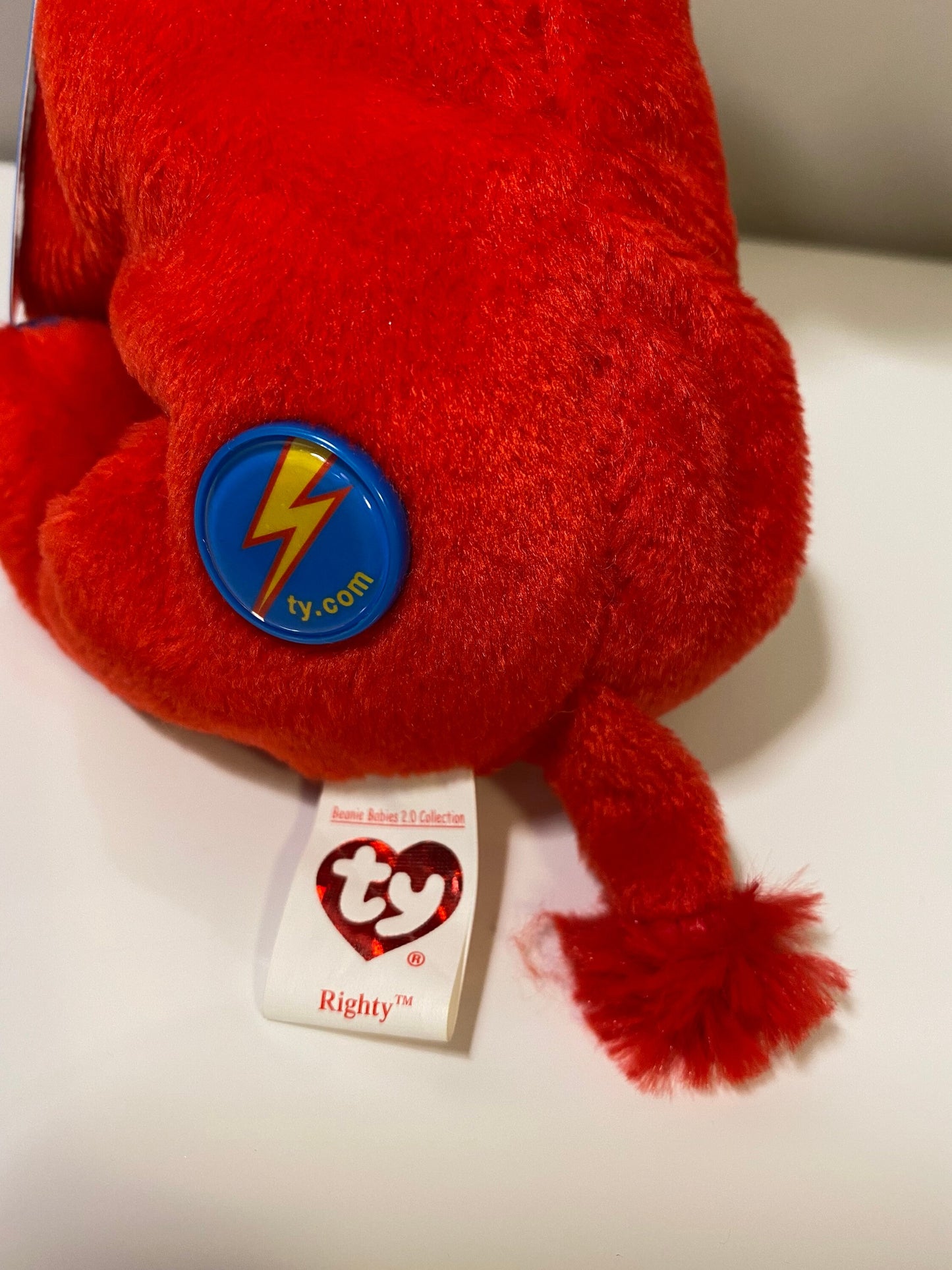 TY Beanie Baby 2.0 “Righty” the Red Patriotic Elephant *Rare* (6 inch)