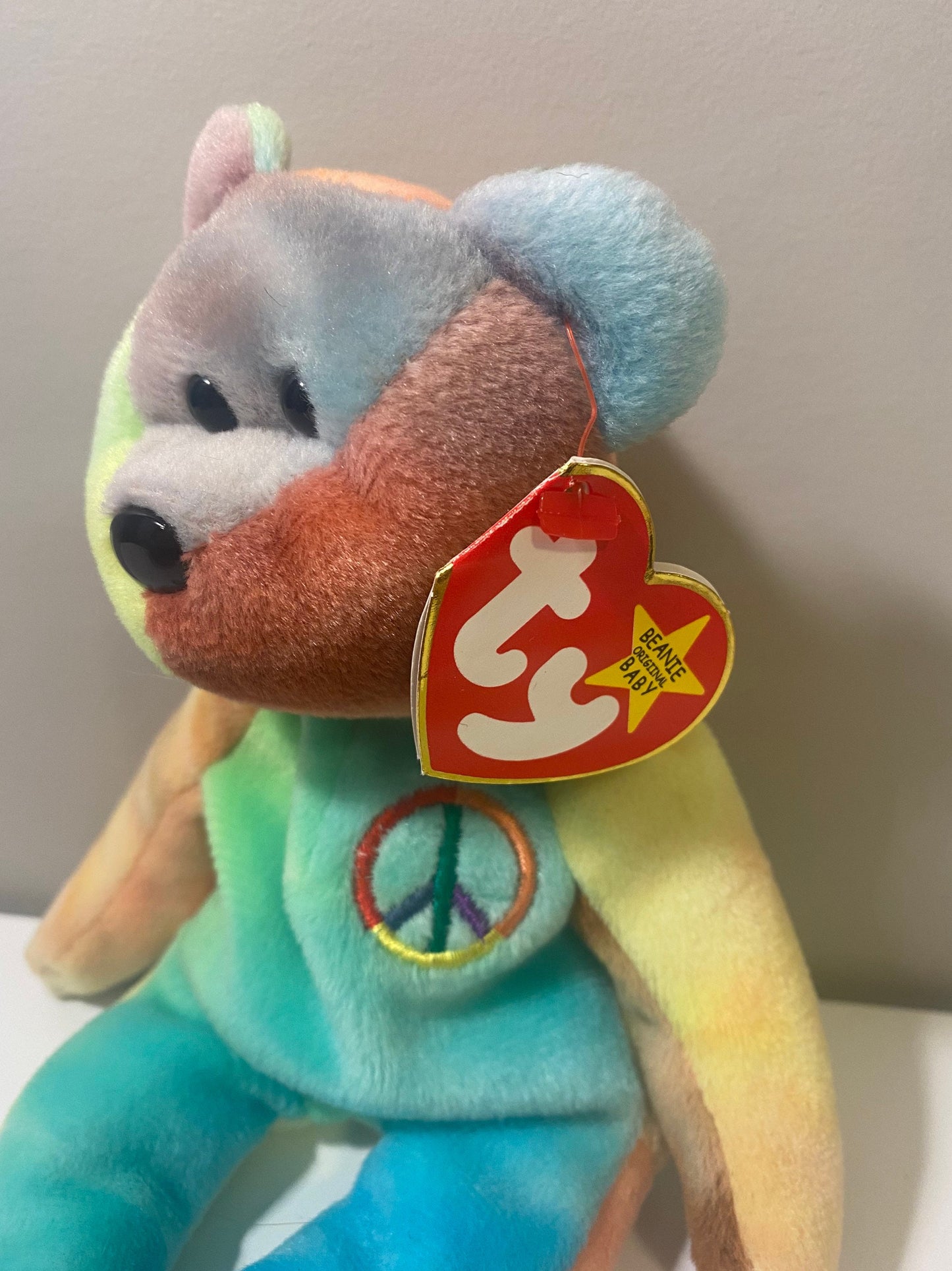 Ty Beanie Baby “Peace” the Tie-Dye Bear - Unique and 1 of a Kind Bear (8.5 inch)