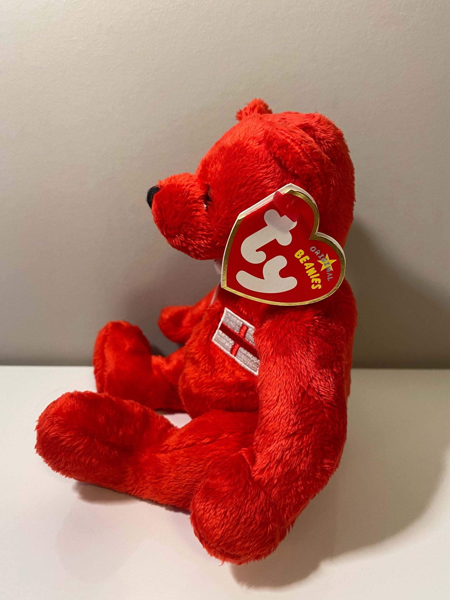 Ty Beanie Baby “George” the Red Bear - Europe Exclusive (7 inch)