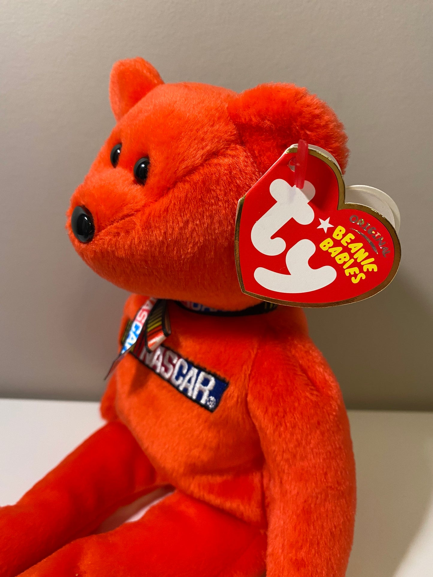 Ty Beanie Baby “Racer” the Nascar Bear - Red Version (8.5 inch)