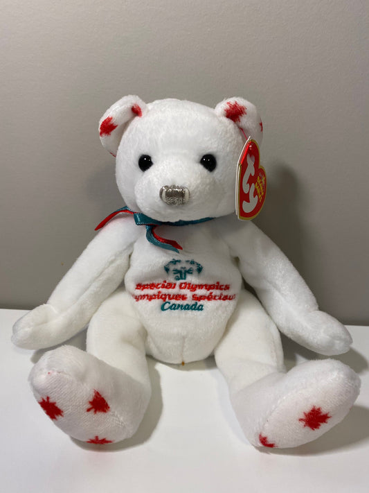 Ty Beanie Baby “Courageously” the Silver Canada Special Olympics Bear *Rare* Only 333 made worldwide!