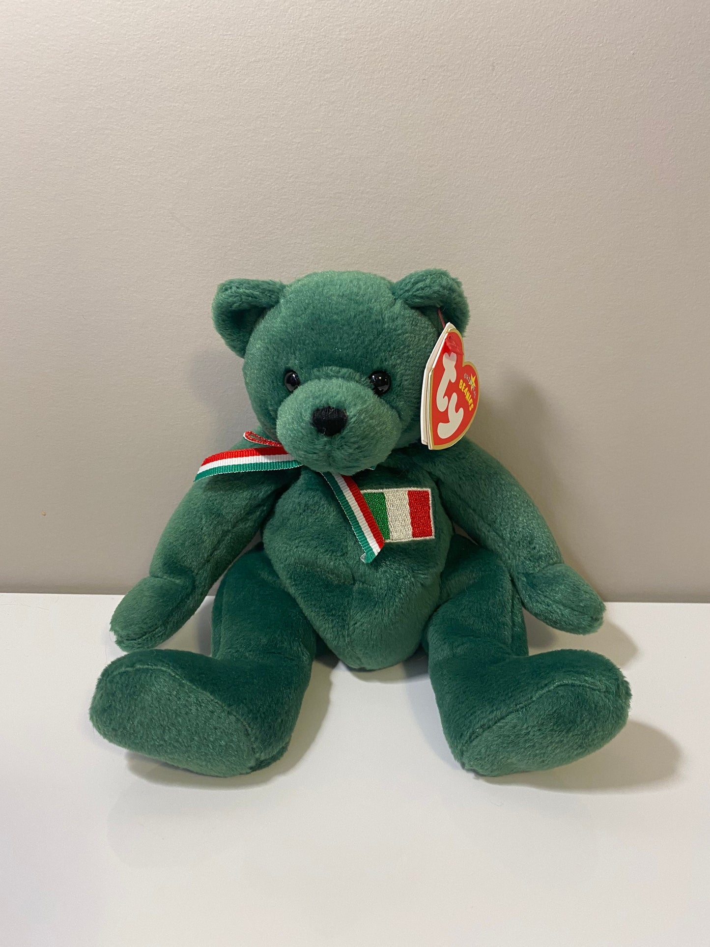 Ty Beanie Baby “Basilico” the Bear - European Exclusive (7.5 inch)