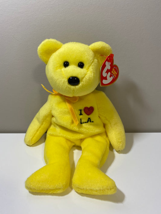 Ty Beanie Baby”L.A.” The I Love L.A. Los Angelos Bear - Show Exclusive (8.5 inch)