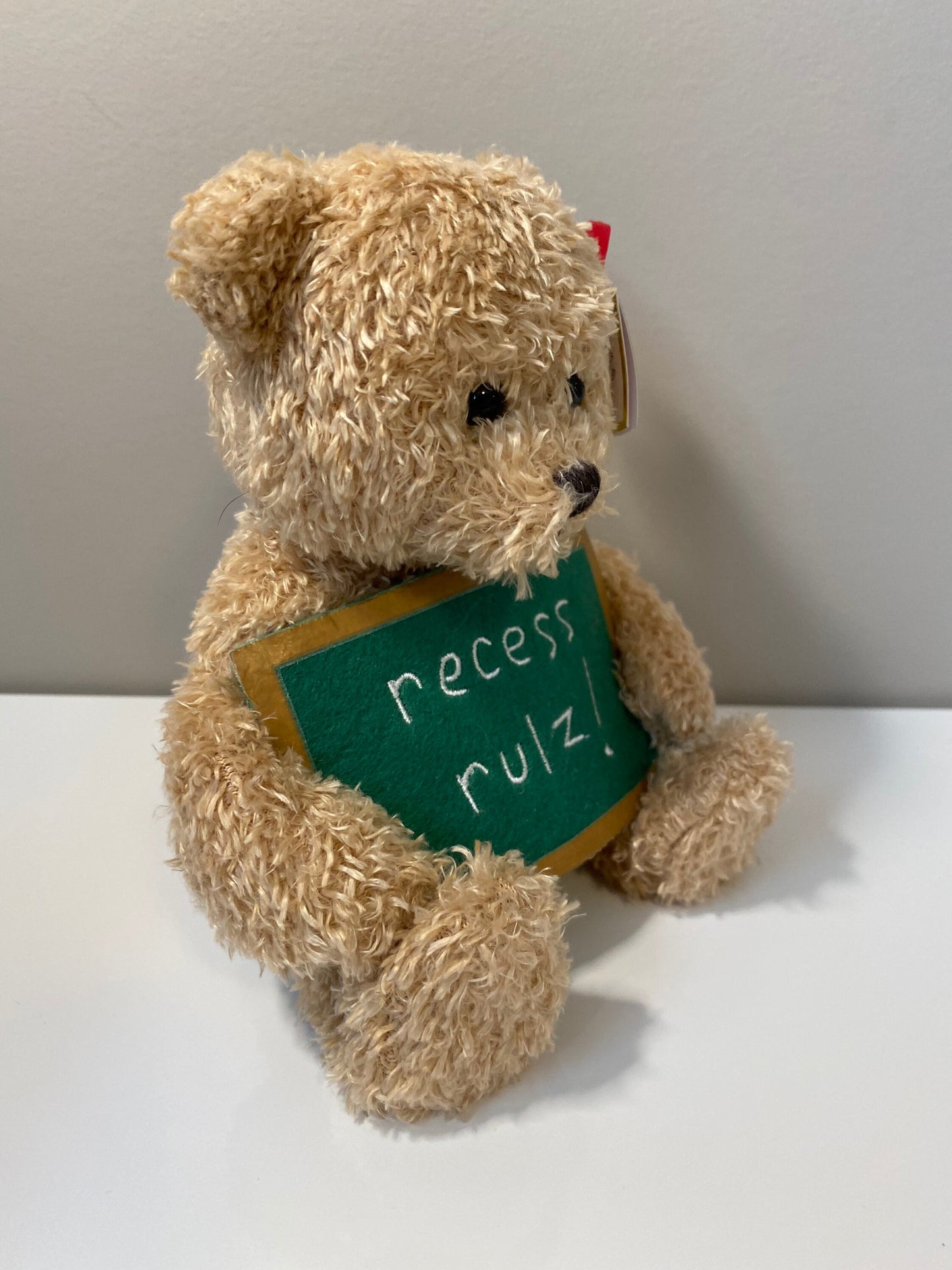 Ty Beanie Baby “School Rocks” the Bear Holding a “Recess Rulz” sign - Greetings Collection (5 inch)