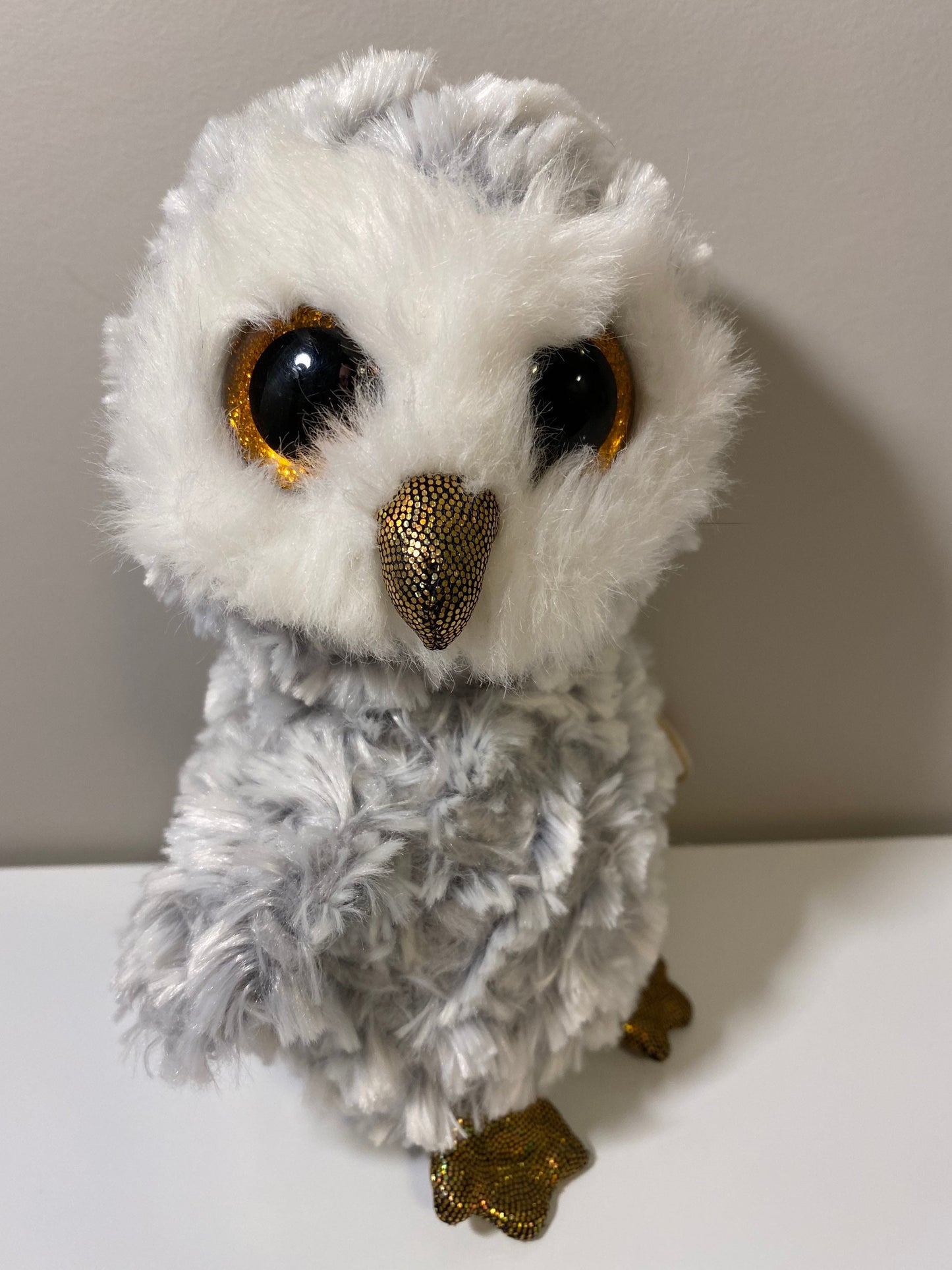 Ty Beanie Boo “Owlette” the Owl with Gold Glitter Eyes! (6 inch)