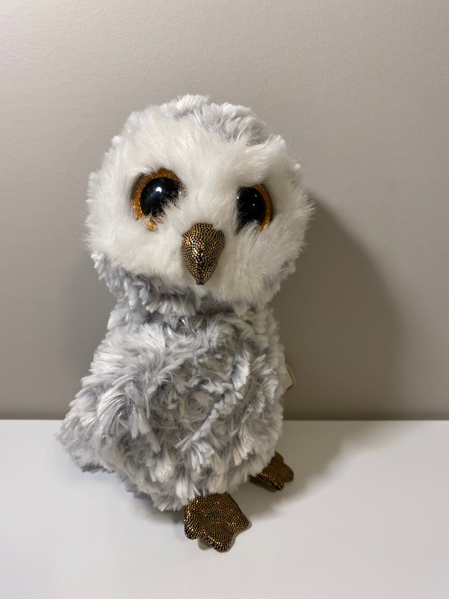 Ty Beanie Boo “Owlette” the Owl with Gold Glitter Eyes! (6 inch)