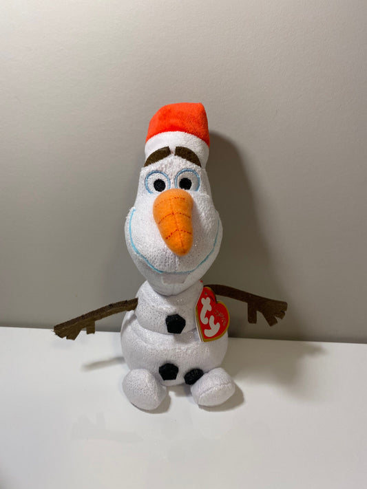 Ty Beanie Baby “Olaf” the Snowman with Santa Hat - Disney Frozen (6.5 inch)