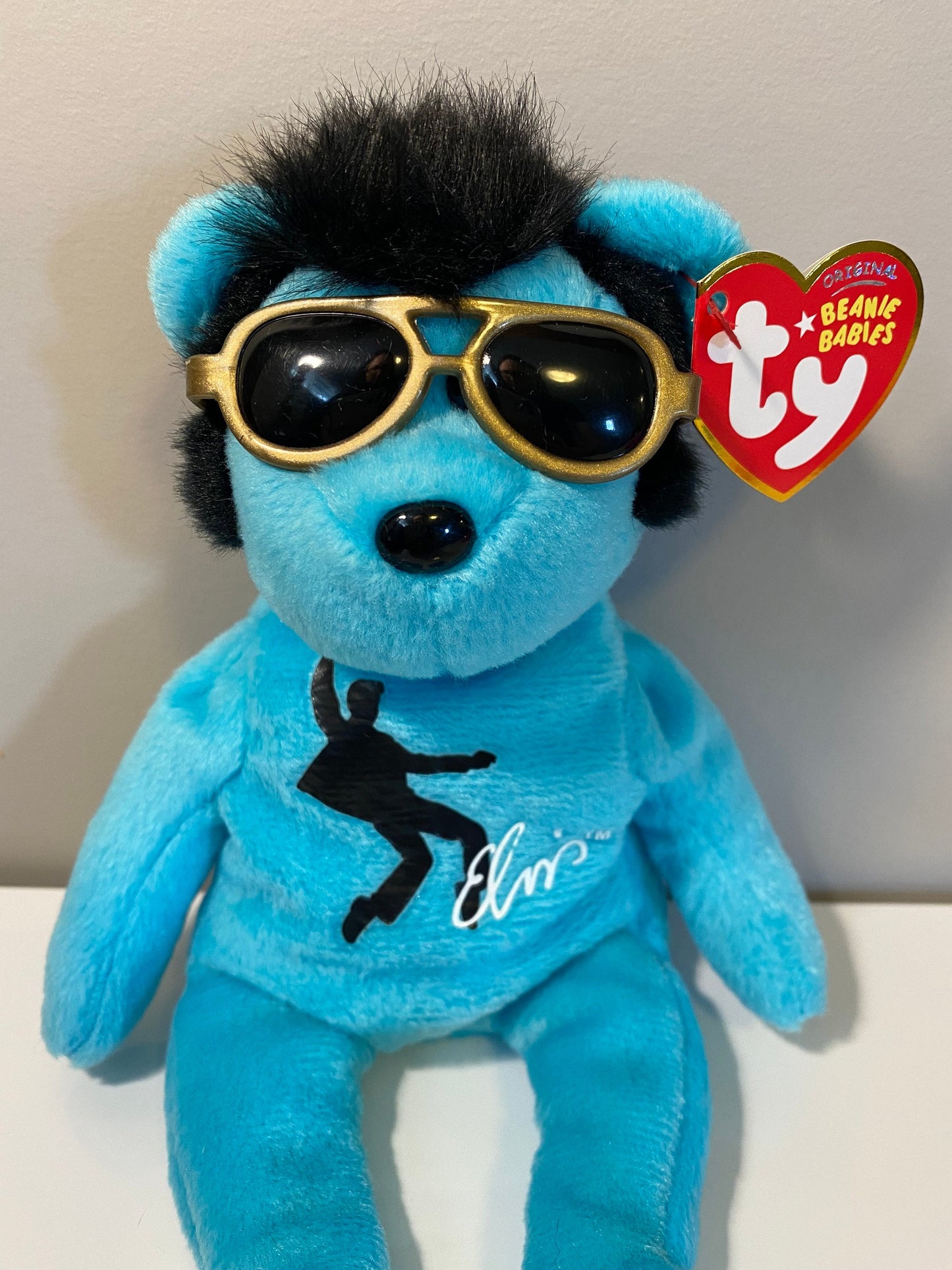 Ty Beanie Baby “Blue Beanie Shoes” the Elvis Presley Bear (8.5 inch)