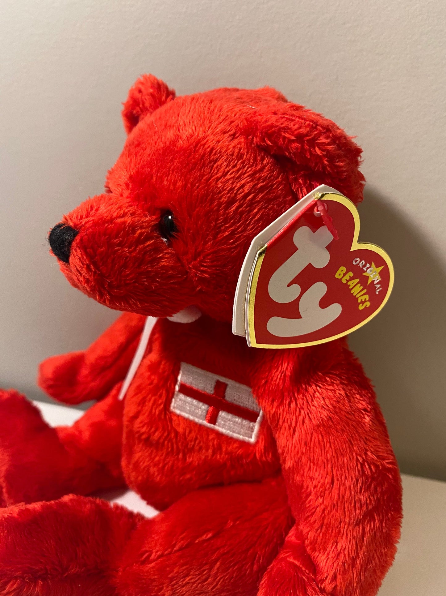 Ty Beanie Baby “George” the Red Bear - Europe Exclusive (7 inch)