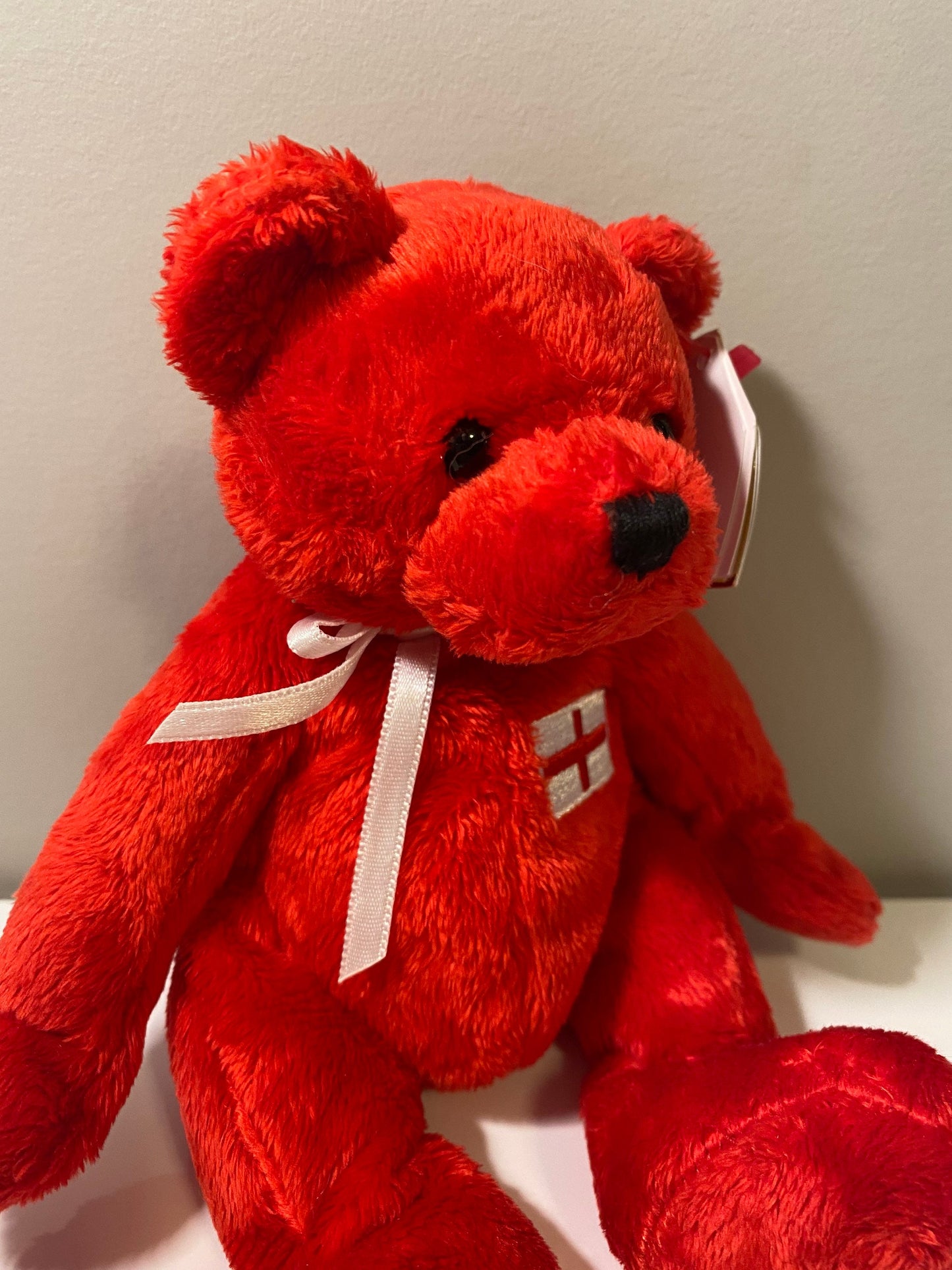 Ty Beanie Baby “George” the Red Bear - Europe Exclusive (7 inch)